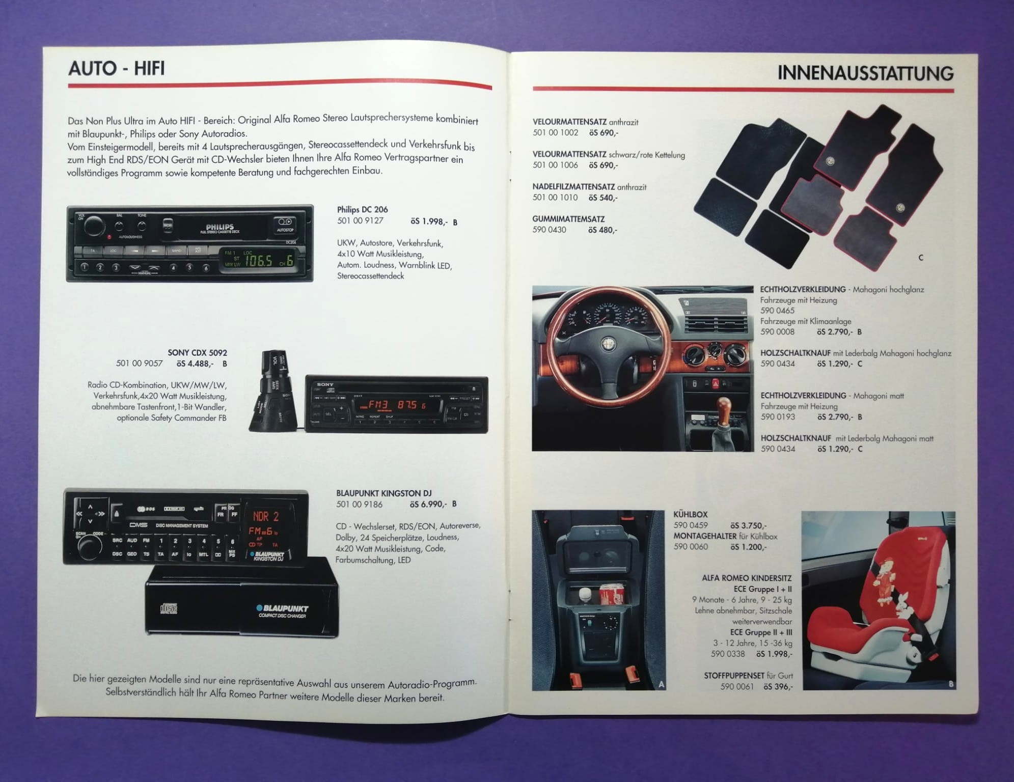 altes Original Autoprospekt, Alfa-Romeo 146, TI,... aus dem Jahr 1998, 4 teilig