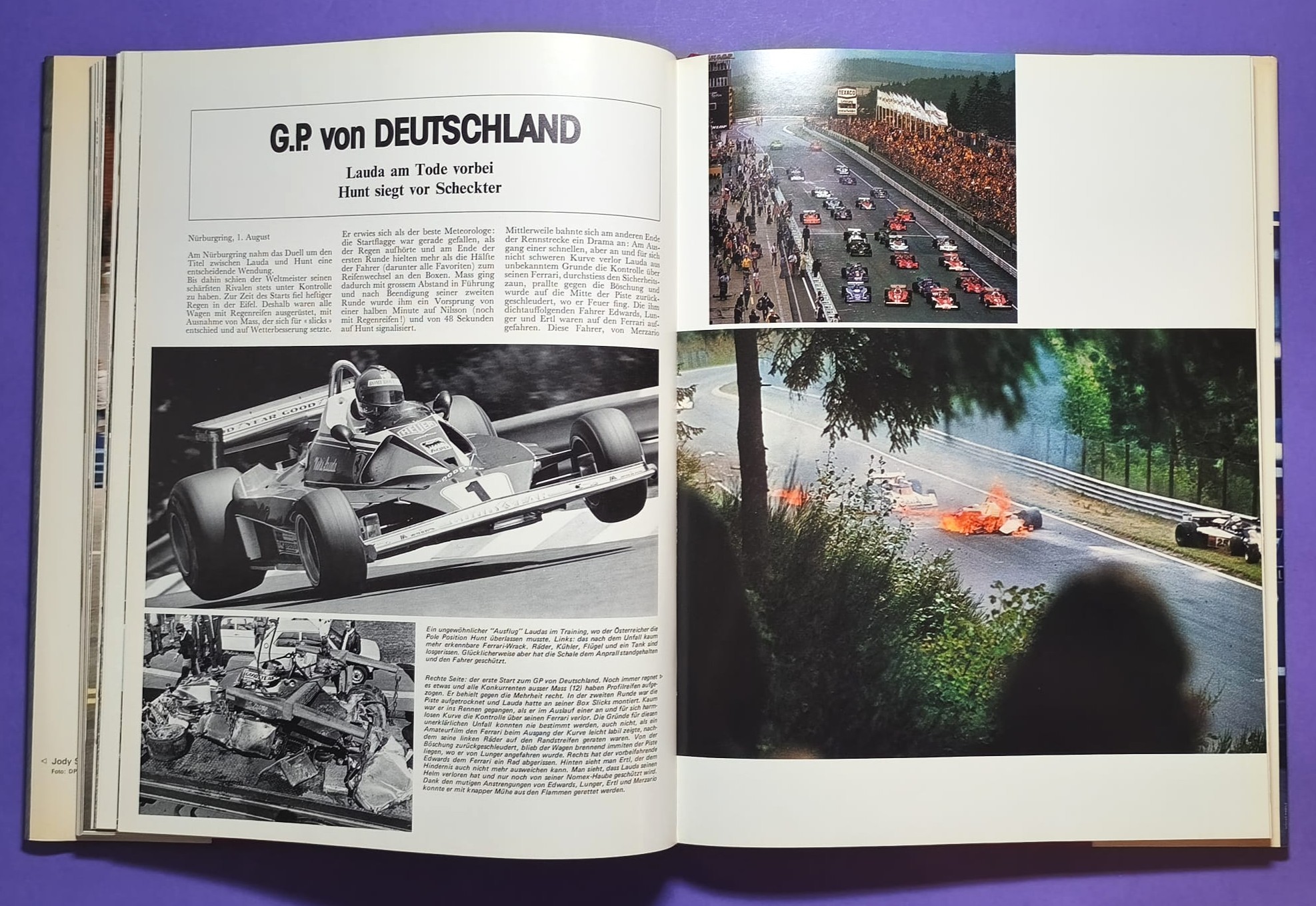 altes Buch, Auto Jahr 1976-1977, Nr. 24, Alfa Sud, Fiat Abarth 131, Lancia Stratos,.. Formel 1, LeMans, Rallye, Tourenwagen WM,.. BMW, 6 Rad Tyrrell, Niki Lauda Ferrari, Lotus, Porsche,..