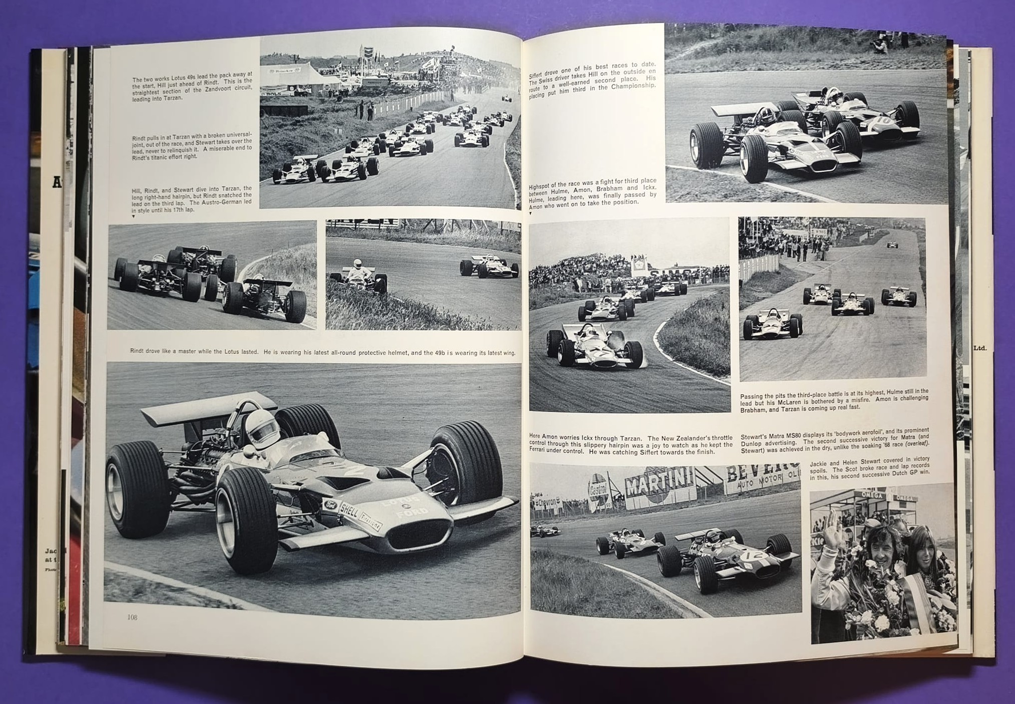 altes Buch, Automobile Year 1969-1970, Ford Capri, Opel Manta,.. Formel 1, LeMans, Rallye, Indy Car,.. Jochen Rindt, Hill, Ickx, Siffert, Stewart,.. Lotus, Ferrari, Porsche 917, Matra,.. ENGLISCH!