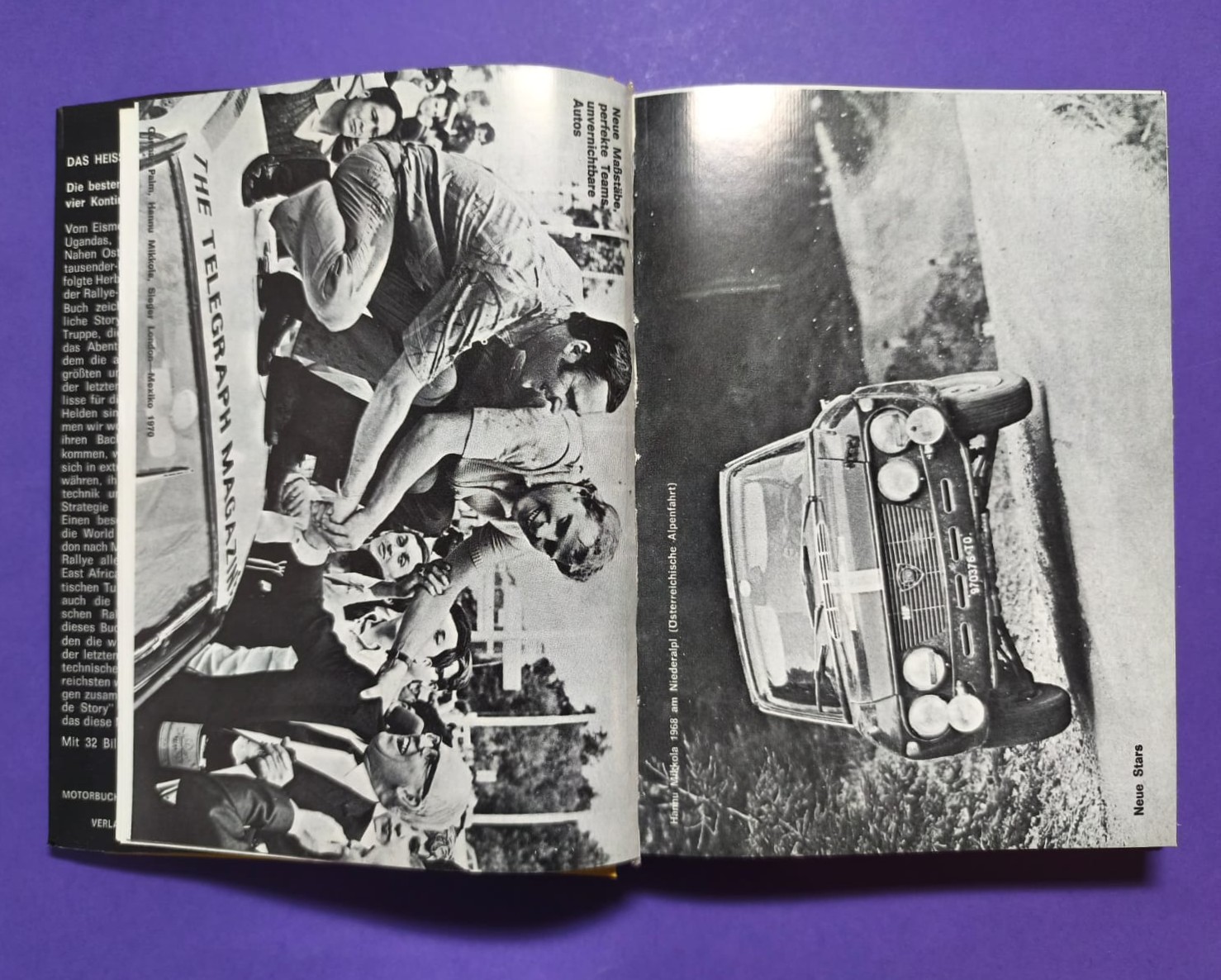  altes Buch, Das heiße Lenkrad, Die  besten Rallye-Stories aus vier Kontinenten 1971, Ford, Saab, Porsche,..