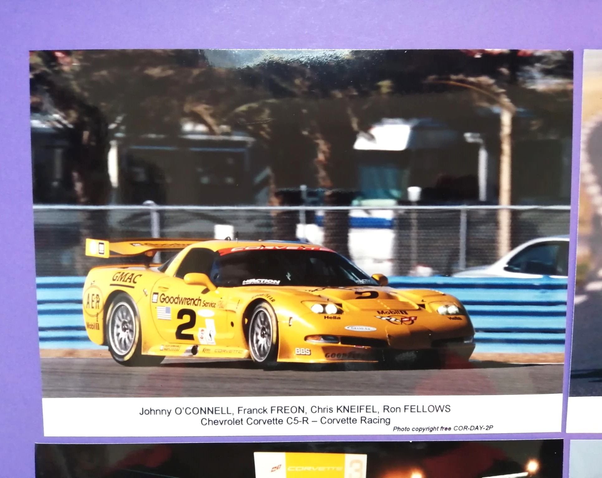 4 Stück alte Pressefotos, Chevrolet Corvette CR5 Racing, 90er 2000er Jahre, 15x21cm