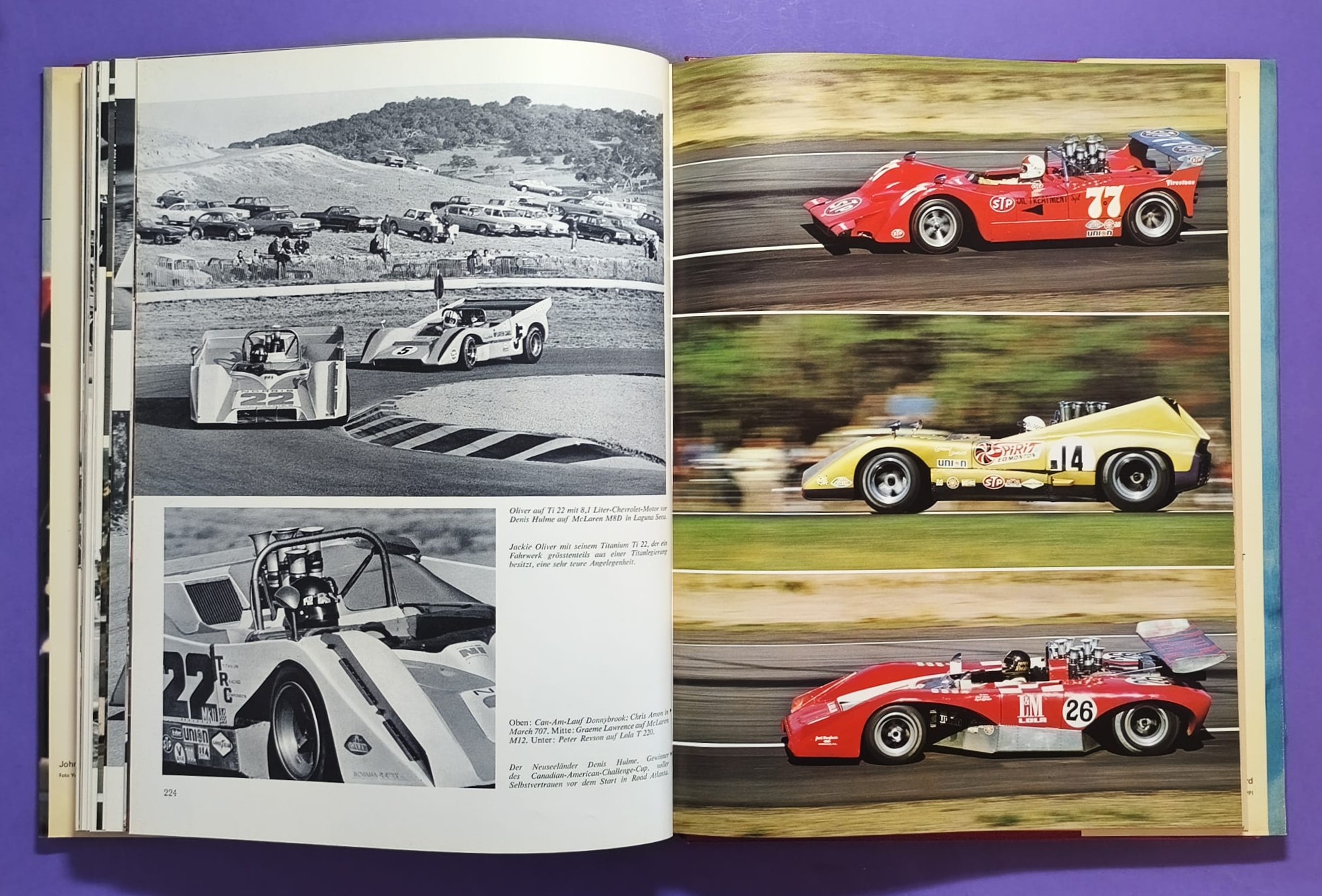 altes Buch, Auto Jahr 1970-1971, Nr. 18, Jochen Rindt Formel 1 Grand Prix Weltmeister, Lotus72, LeMans, CanAm, Indy Car,.. Stewert, Cevert, Ickx, Brabham,.. Ferrari, Porsche 917, Matra,.. Citroen SM, Straßenautos,..