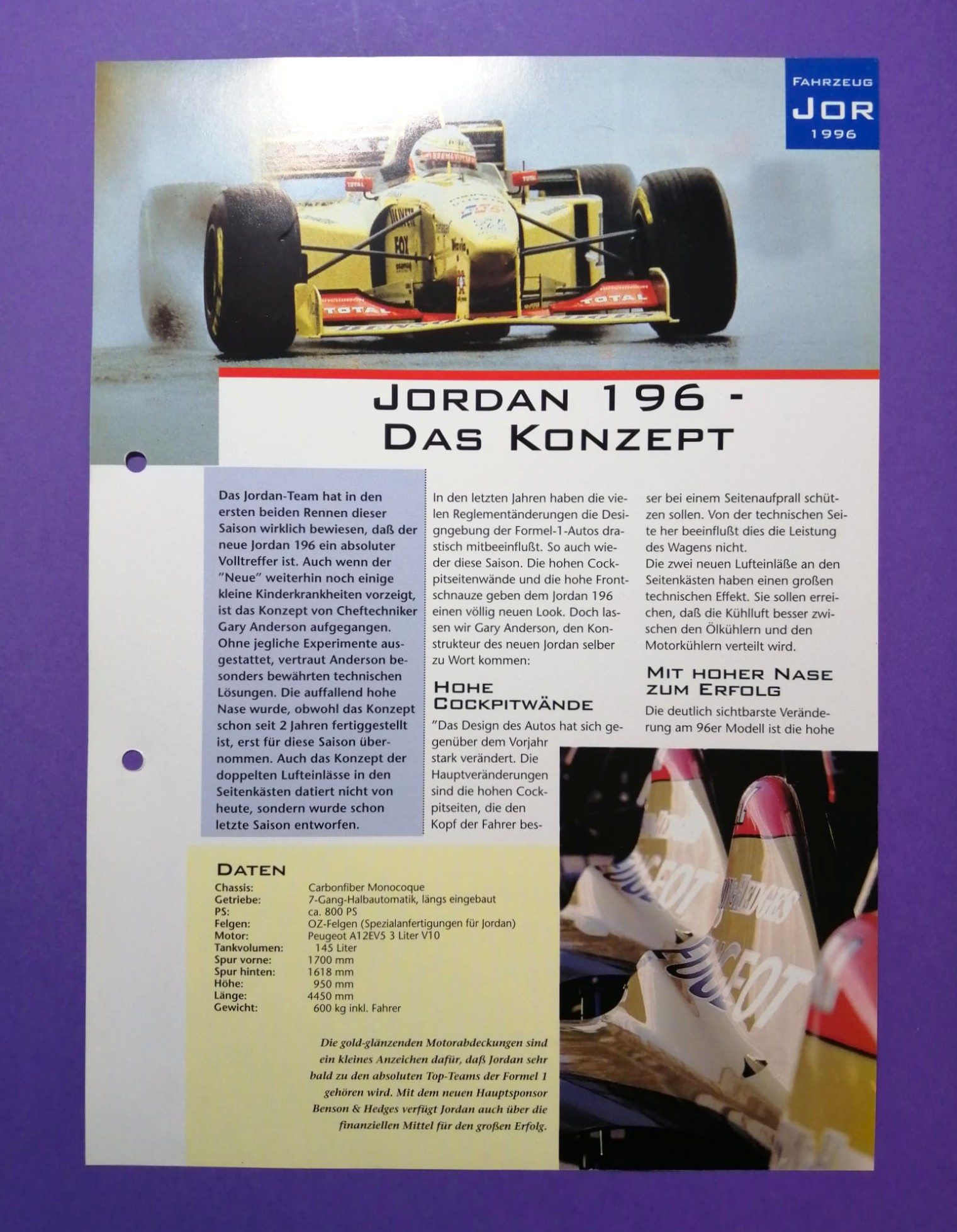 7 Stück alte Folder, Jordan, Formel 1 Grand Prix Team 1995-1997, M. Brundle, R. Barrichello, E. Irvine, R. Schumacher