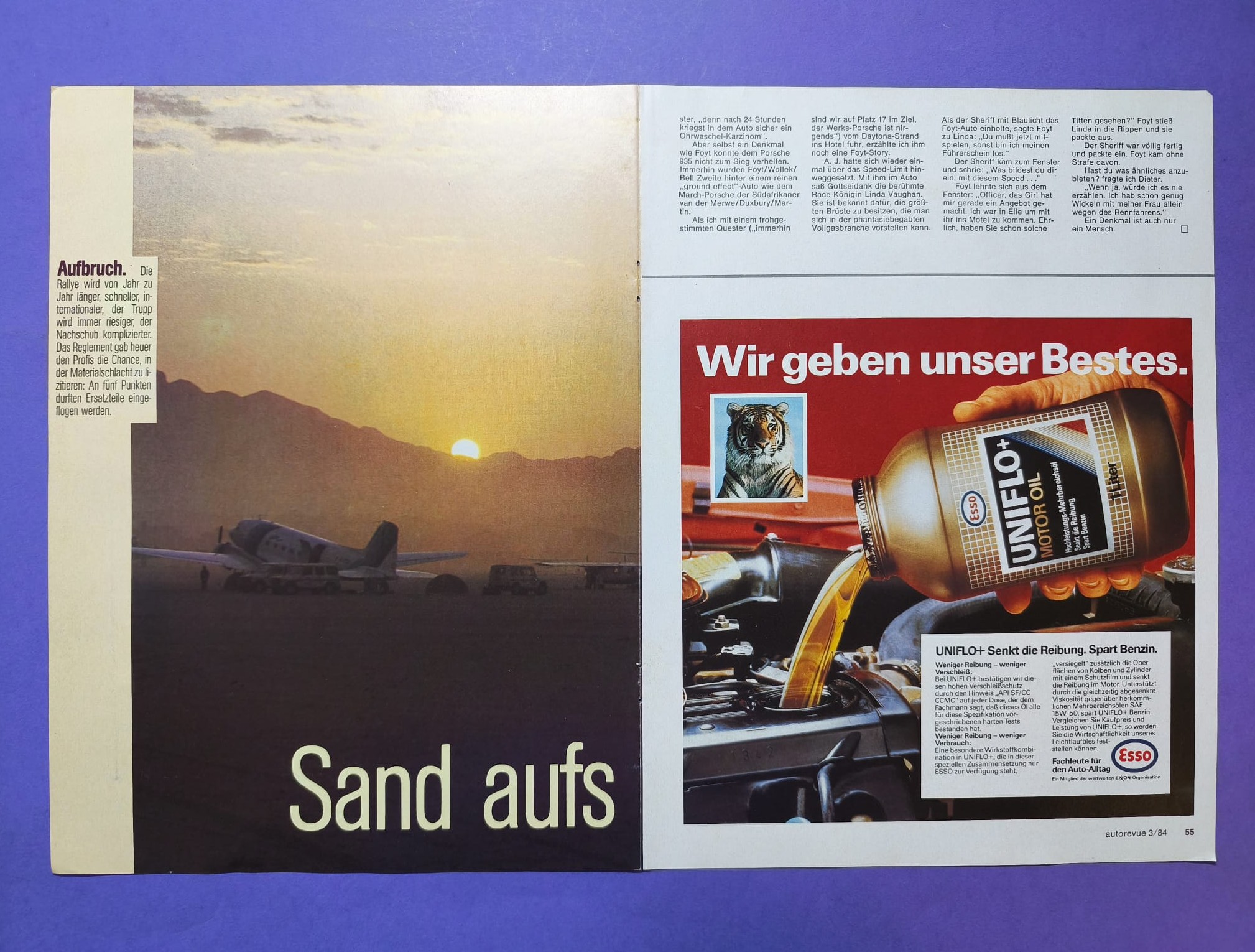 altes Agip Poster, Patrick Tambay, Ferrari, Formel 1 Grand Prix 1983, 28x42cm