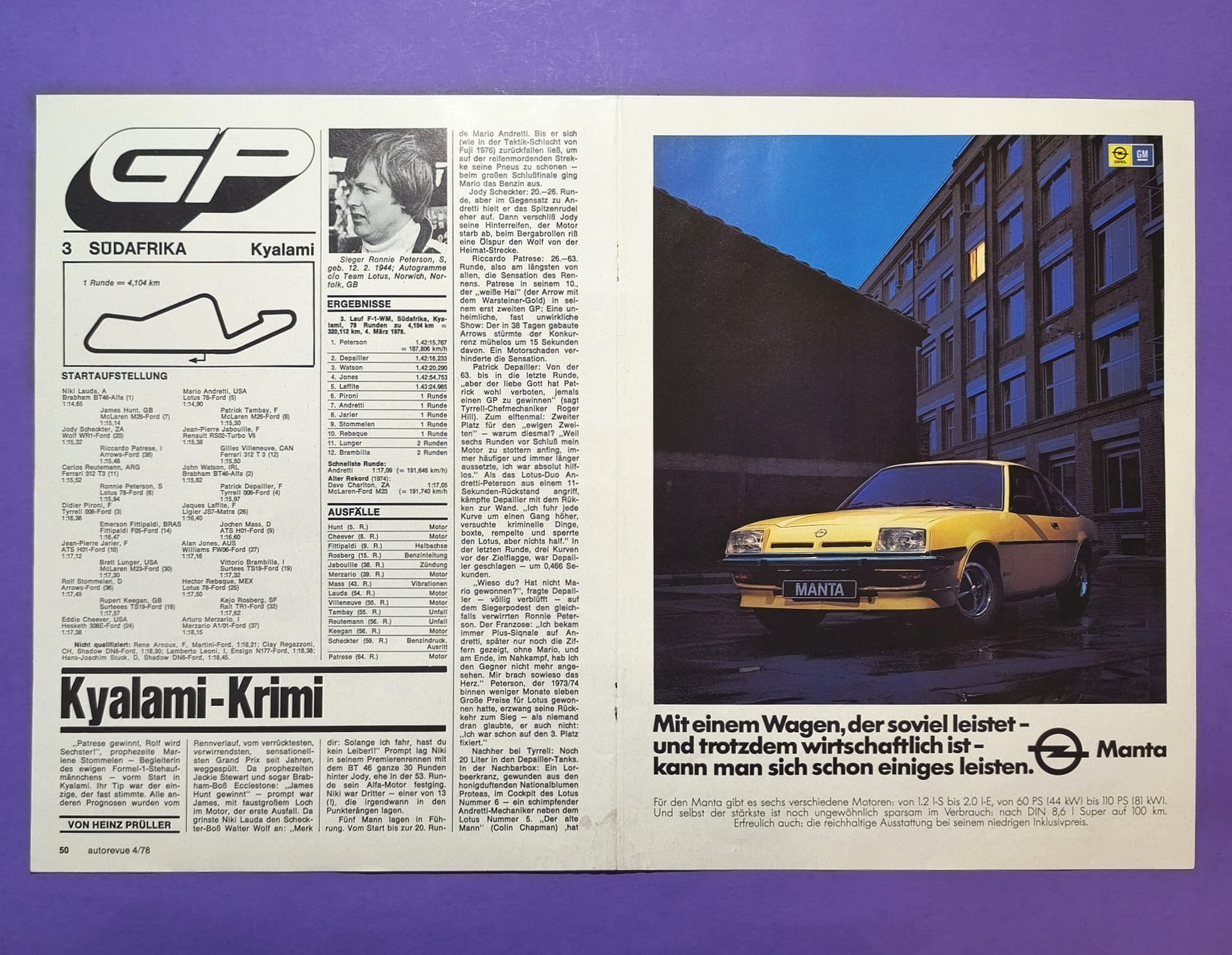 altes Poster BMW 320i E21, Markus Höttinger, Deutsche Rennsport Meisterschaft 1978, 28x42cm
