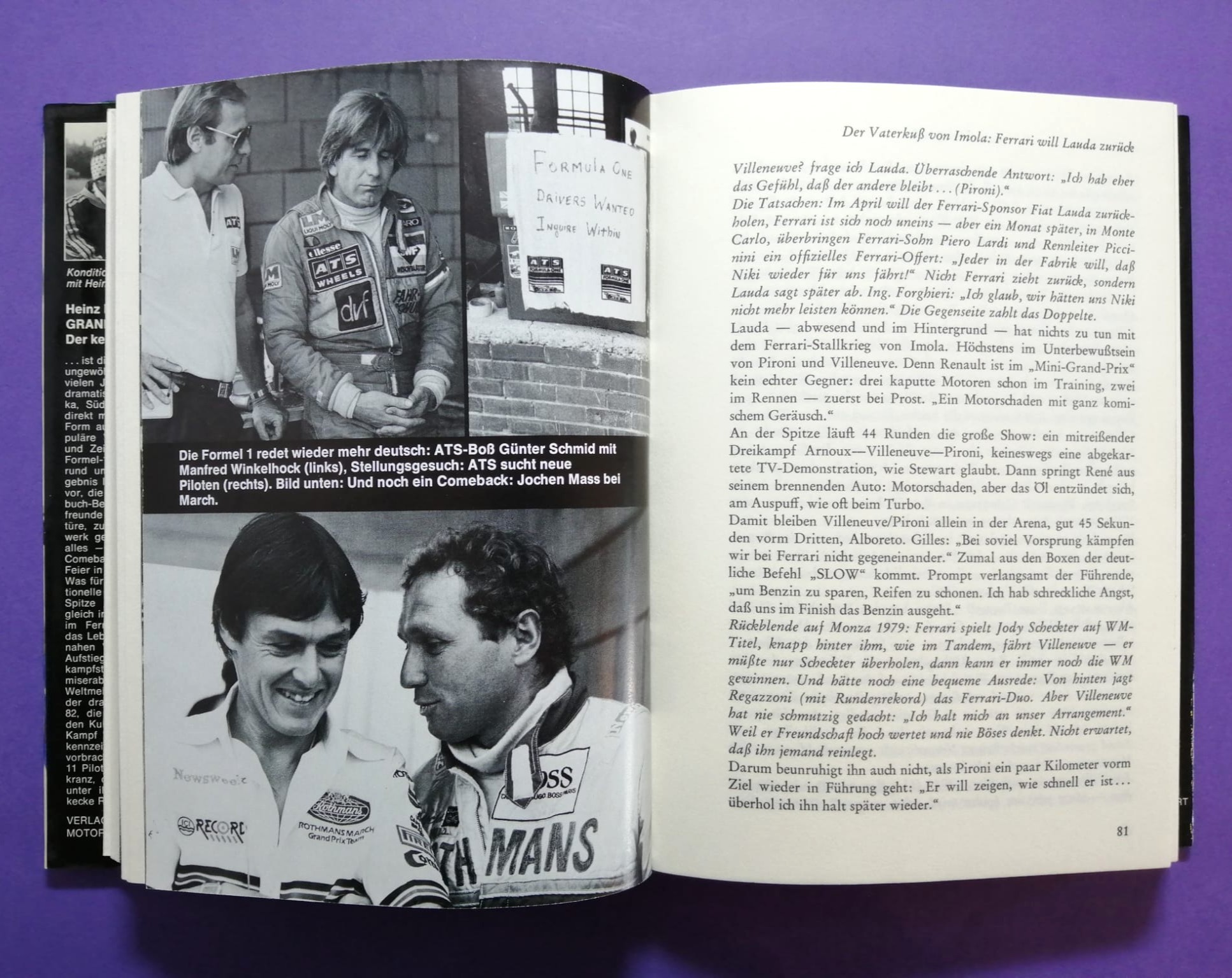 altes Buch Grand Prix Story 1982, Formel 1 Jahrbuch, Heinz Prüller, Weltmeister Keke Rosberg, Williams, Villeneuve, Angelis, Winkelhock, Lauda,.. 