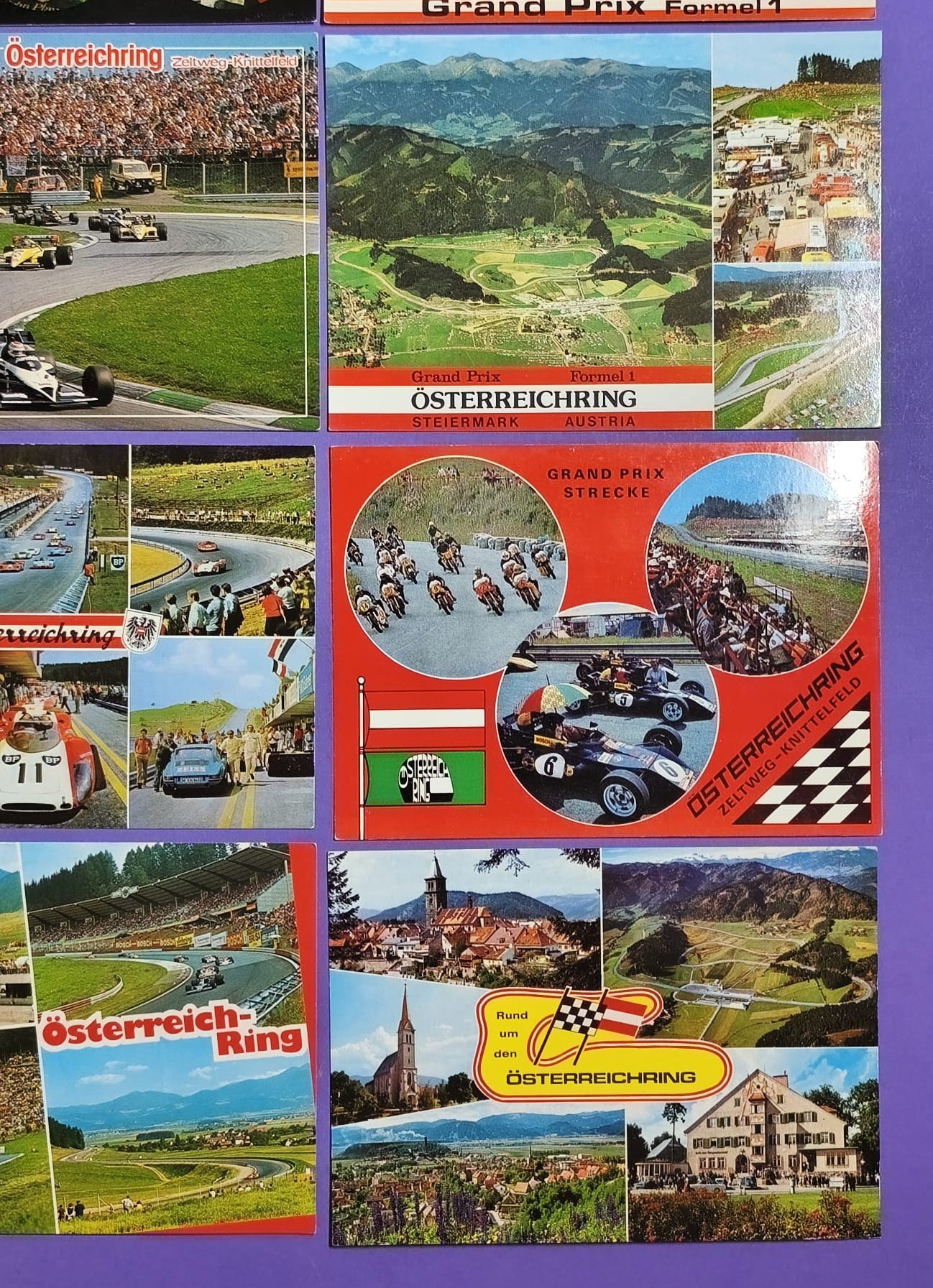 12 Stück alte Postkarten Österreichring Zeltweg, Formel 1 Grand Prix, 1000km Rennen,.. 70er bis 90er Jahre, 10x15cm
