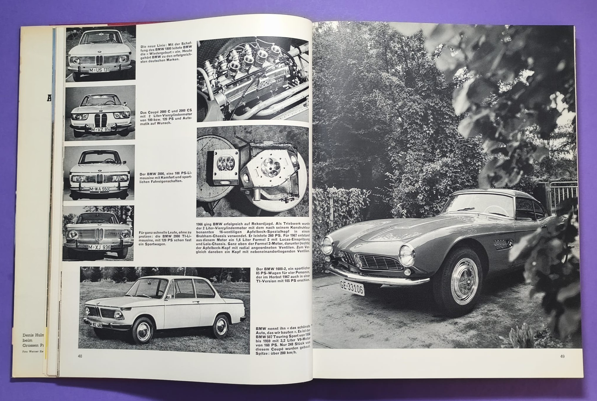 altes Buch, Auto Jahr 1967-1968, Nr. 15, Alfa, BMW, Lotus, Ferrari, Mini, Ford GT40.. Formel 1, LeMans, Rallye,.. Jochen Rindt, Brabham, Clark, Hill,..