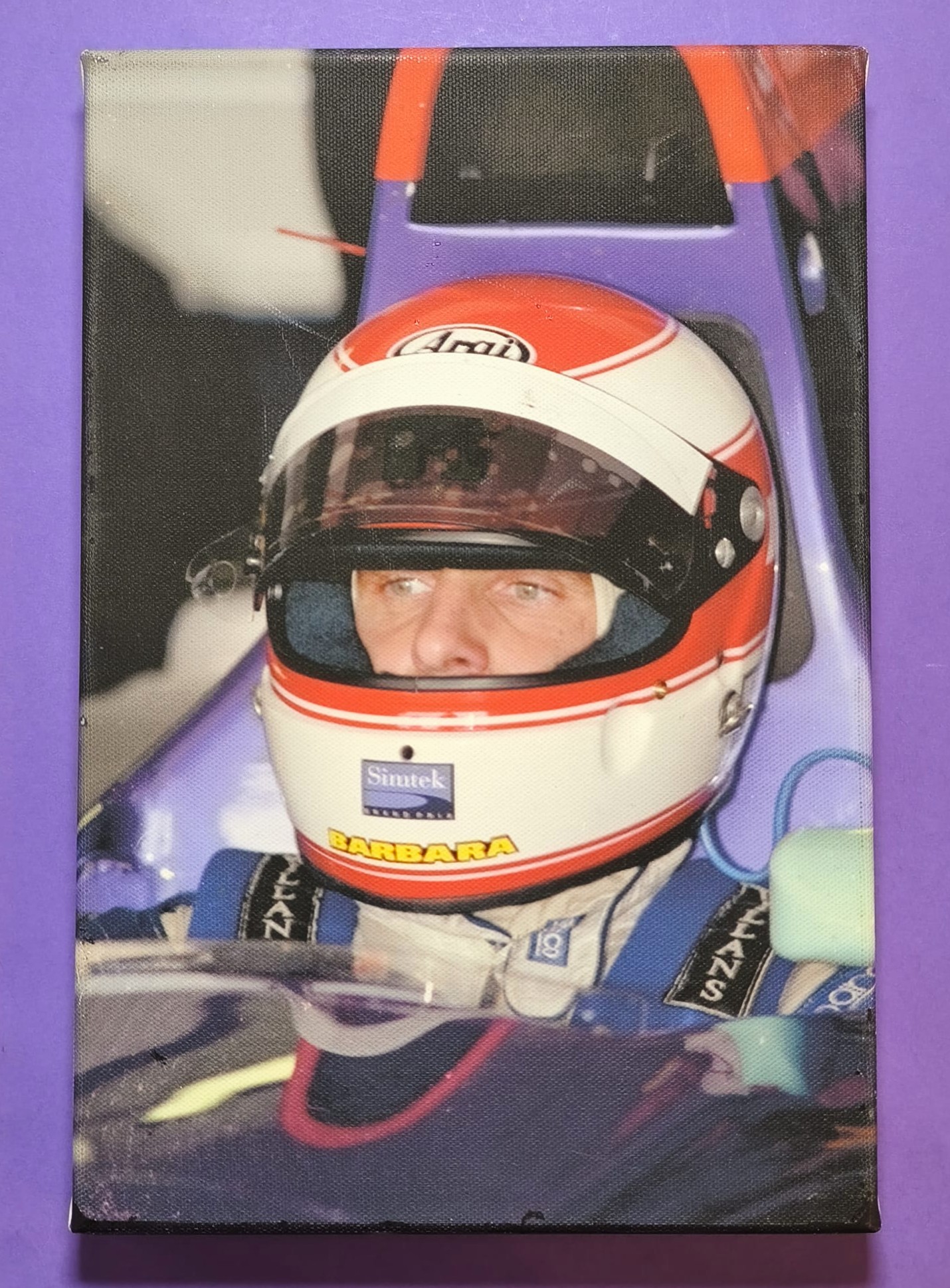 Fotoleinwand, Roland Ratzenberger, Simtek Ford, Formel 1 Grand Prix San Marino Imola 1994, 20x30x2cm