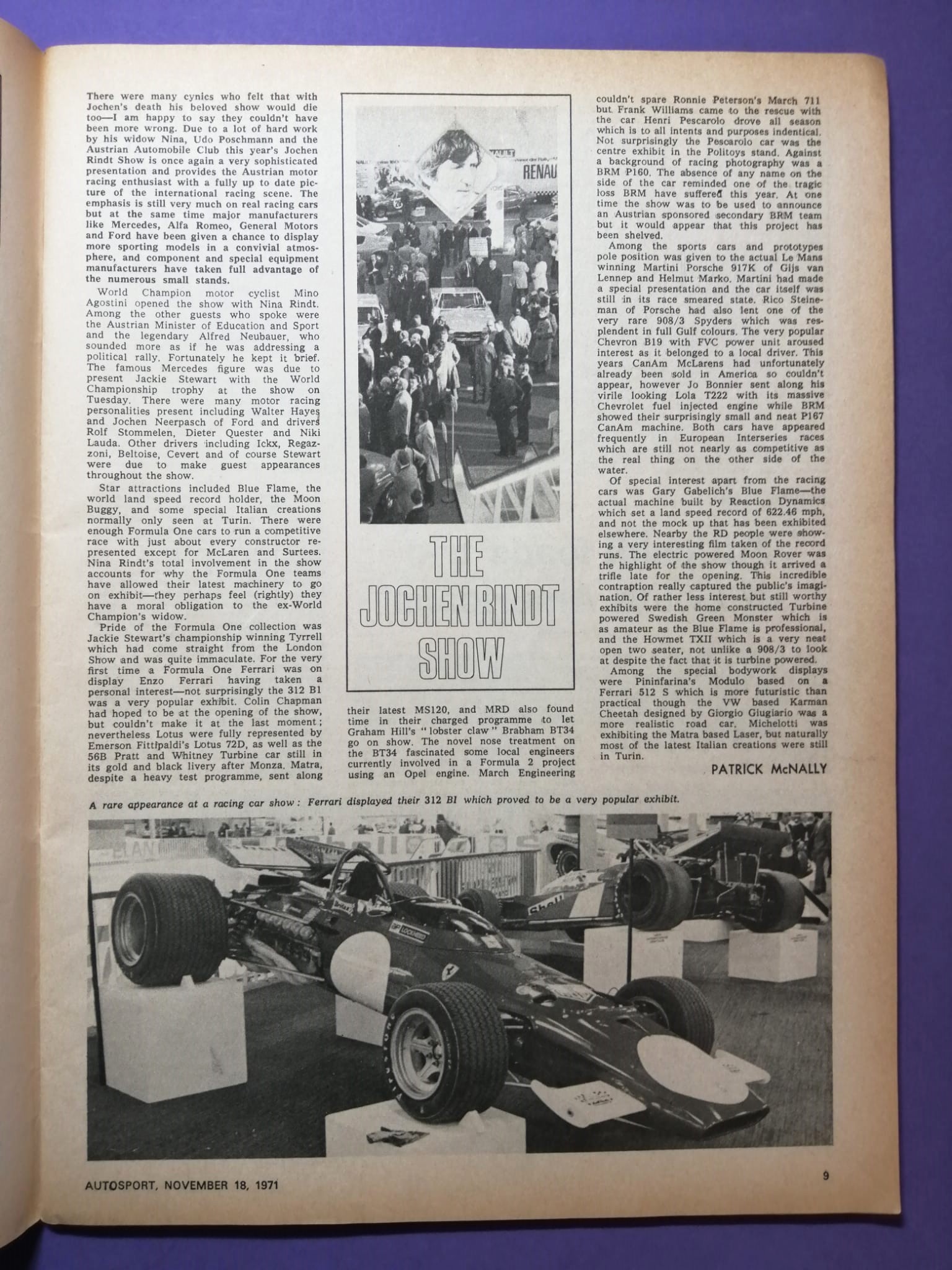alte Zeitschrift Magazin Heft Autosport, 18. November 1971, John Player Lotus72 Formel 1, Jochen Rindt Show, Formel 2, Rallye,.. Englisch! 