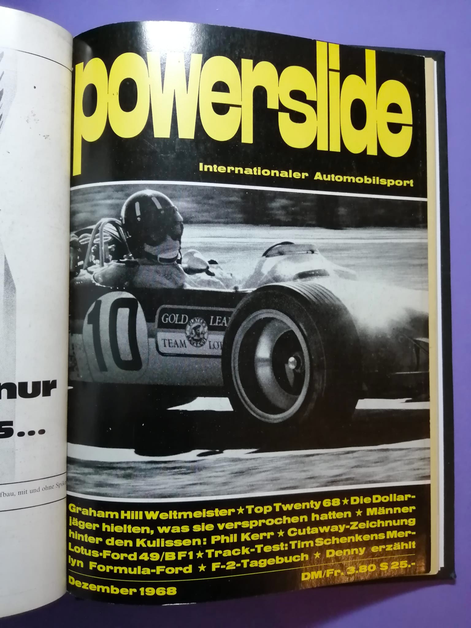 alte Powerslide 1968 Zeitschriften Magazine gebunden als Buch, 12 Hefte, Formel 1, Jochen Rindt, Siffert, Porsche, Motorsport,..