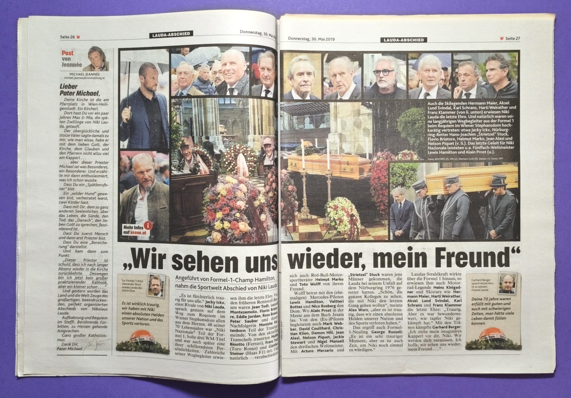 2 Stück Tageszeitungen, Krone, Österreich, Tod Niki Lauda, Formel 1 Grand Prix Weltmeister, 22. + 30. Mai 2019