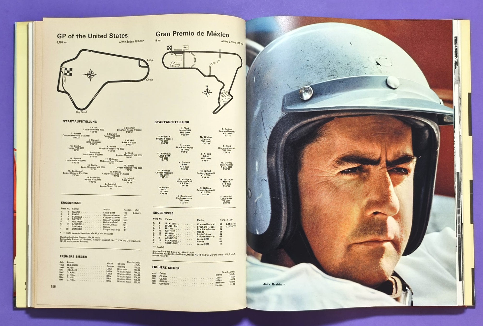 altes Buch, Auto Jahr 1966-1967, Nr. 14, Ferrari, Ford GT40, Porsche, Lamborghini Miura,.. Formel 1, LeMans, Rallye, Mille Miglia,.. Jochen Rindt, Brabham, Clark, Hill,.. 