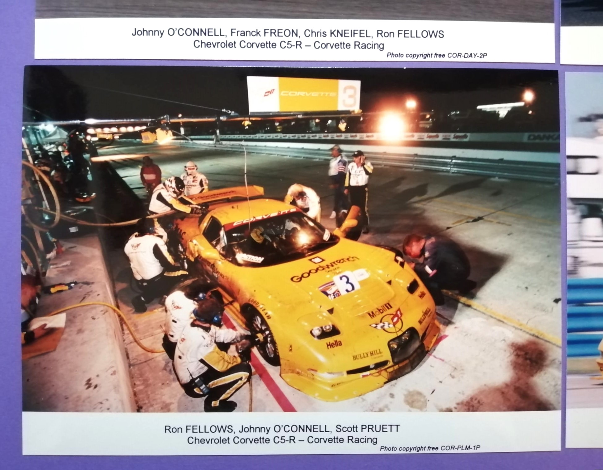 4 Stück alte Pressefotos, Chevrolet Corvette CR5 Racing, 90er 2000er Jahre, 15x21cm