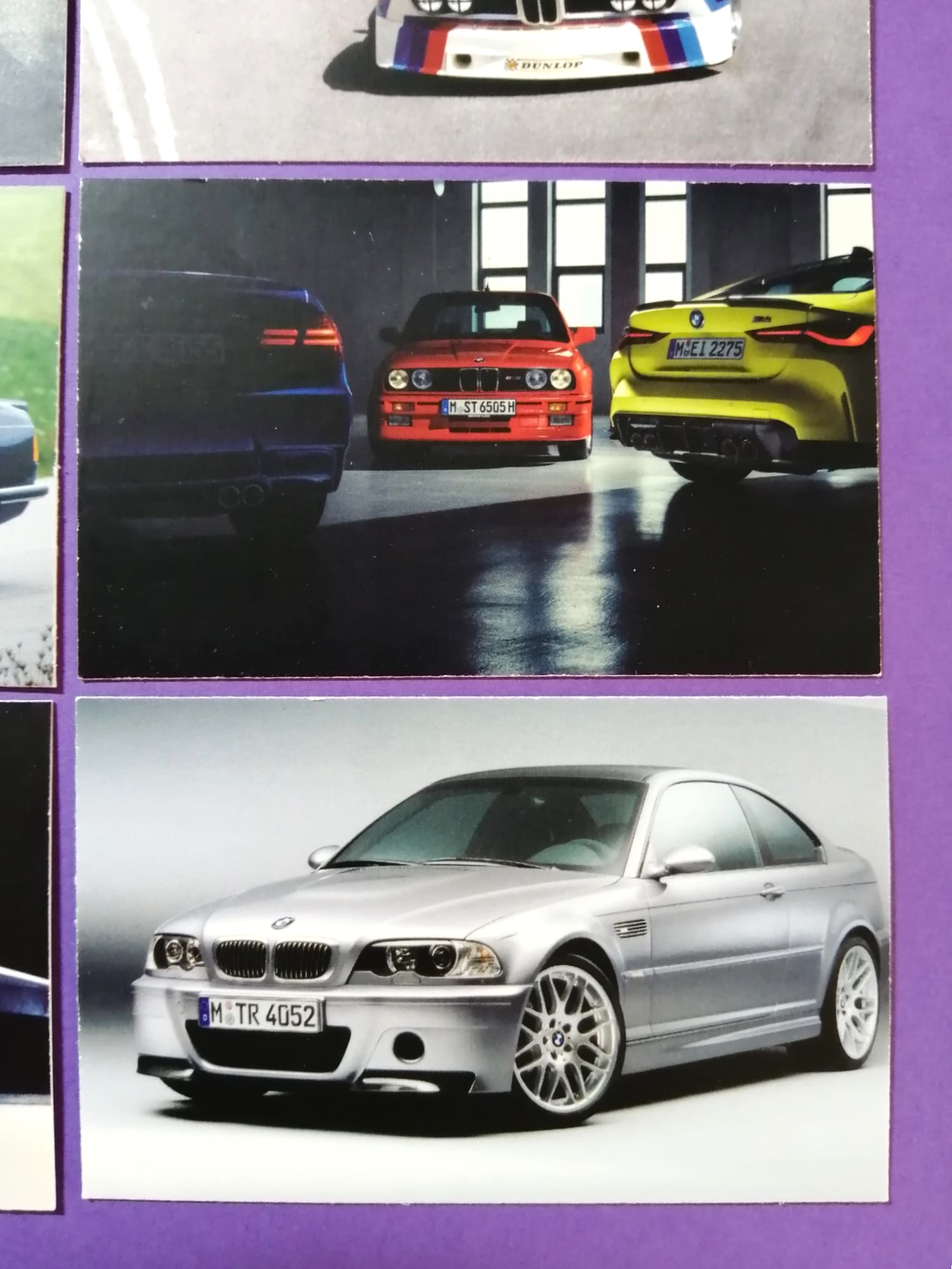 6 Stück Karten, Fotomotive BMW M1, M3 E30 E46, 320i DRM, 635 CSi, 5,5 x 9 cm