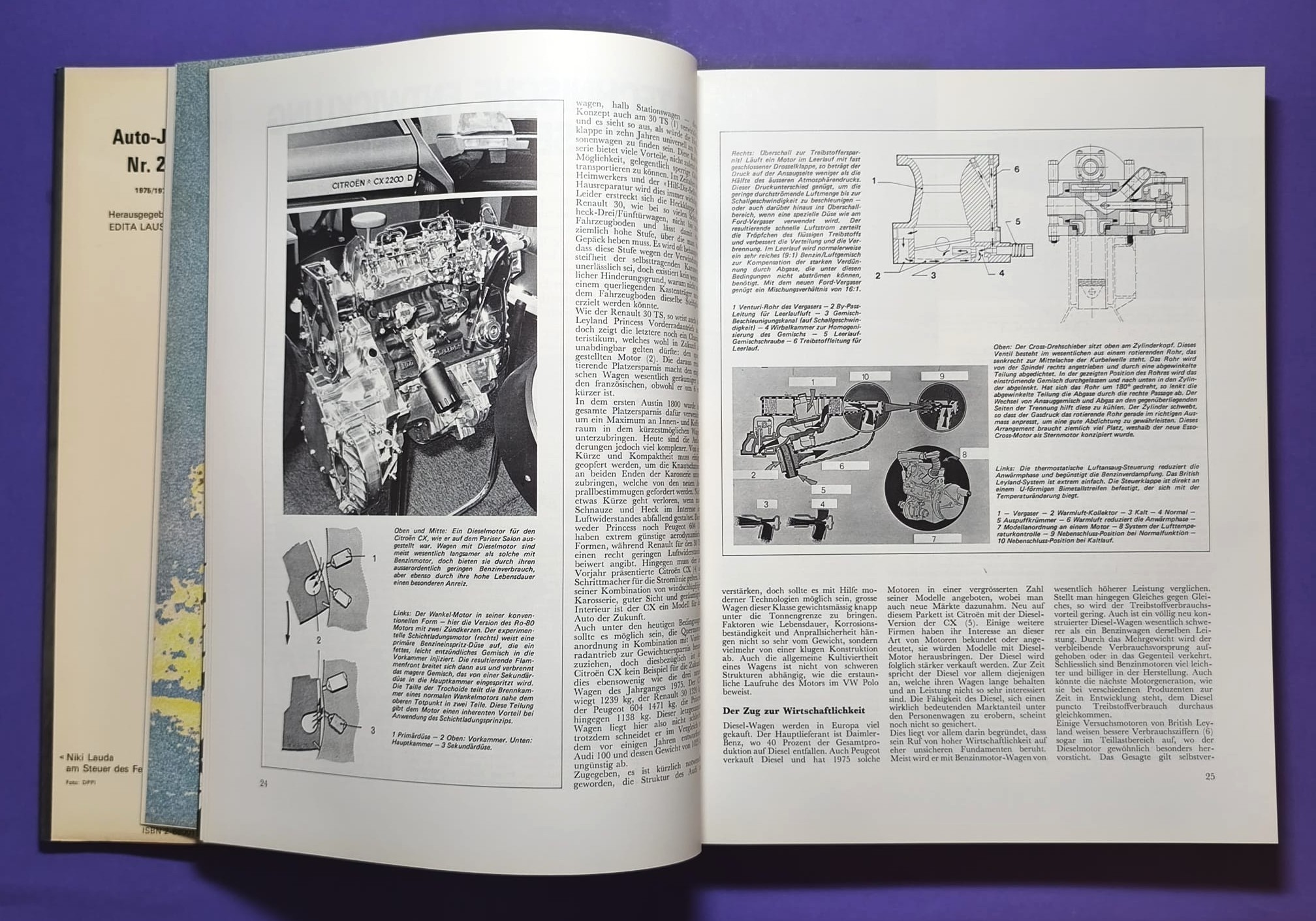 altes Buch, Auto Jahr 1975-1976, Nr. 23, Alfa, Lancia Stratos, Jaguar, Porsche, Rolls-Royce, .. Formel 1, 3, LeMans, Rallye,.. 6 Rad Tyrrell, Niki Lauda Ferrari, Hunt, McLaren, Lotus,..