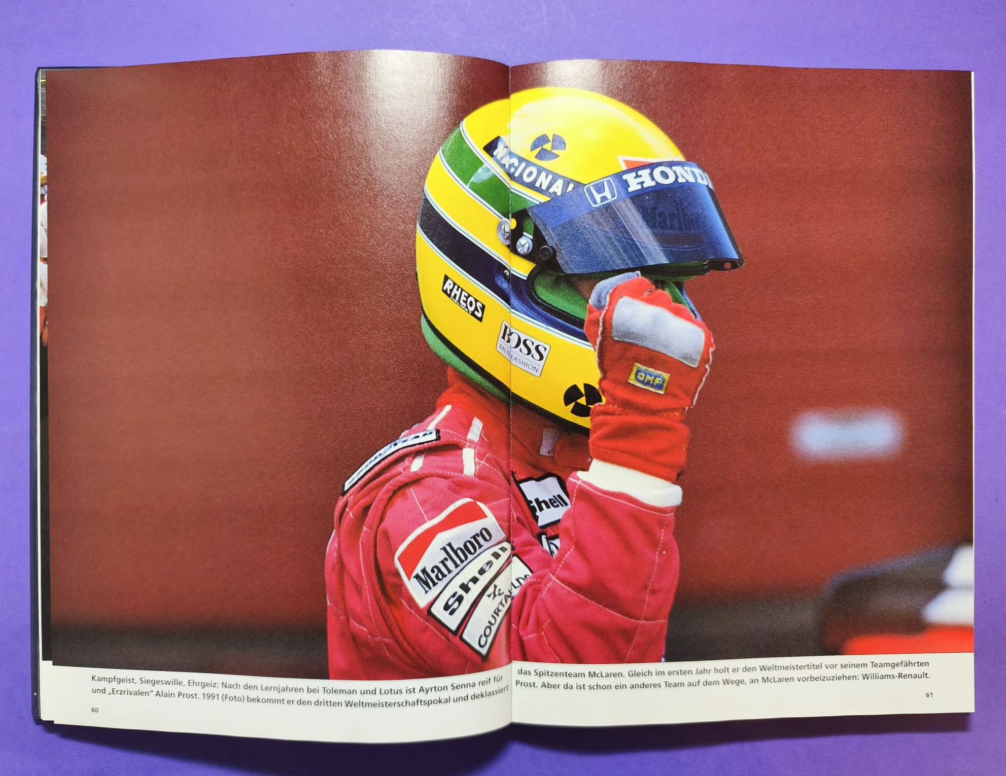 altes Buch, Ayrton Senna, Leben am Limit, Formel 1 Grand Prix Weltmeister 1988, 1990, 1991, McLaren Honda