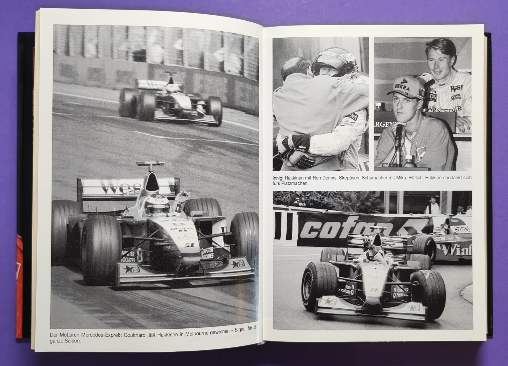 altes Buch Grand Prix Story 1998, Heinz Prüller, Formel 1 Grand Prix Jahrbuch, Weltmeister Mika Häkkinen, McLaren Mercedes