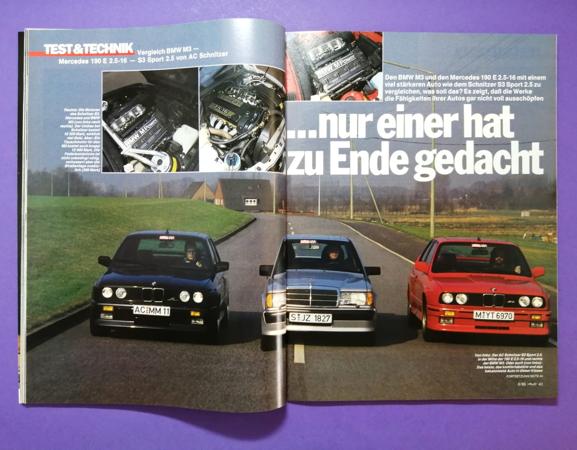 alte Zeitschrift, Magazin, Heft, Rallye Racing, Nr. 6, 15. März 1988, Vergleichstest BMW M3 E30, Schnitzer, Mercedes 190, Audi TransAm, Formel 1,..