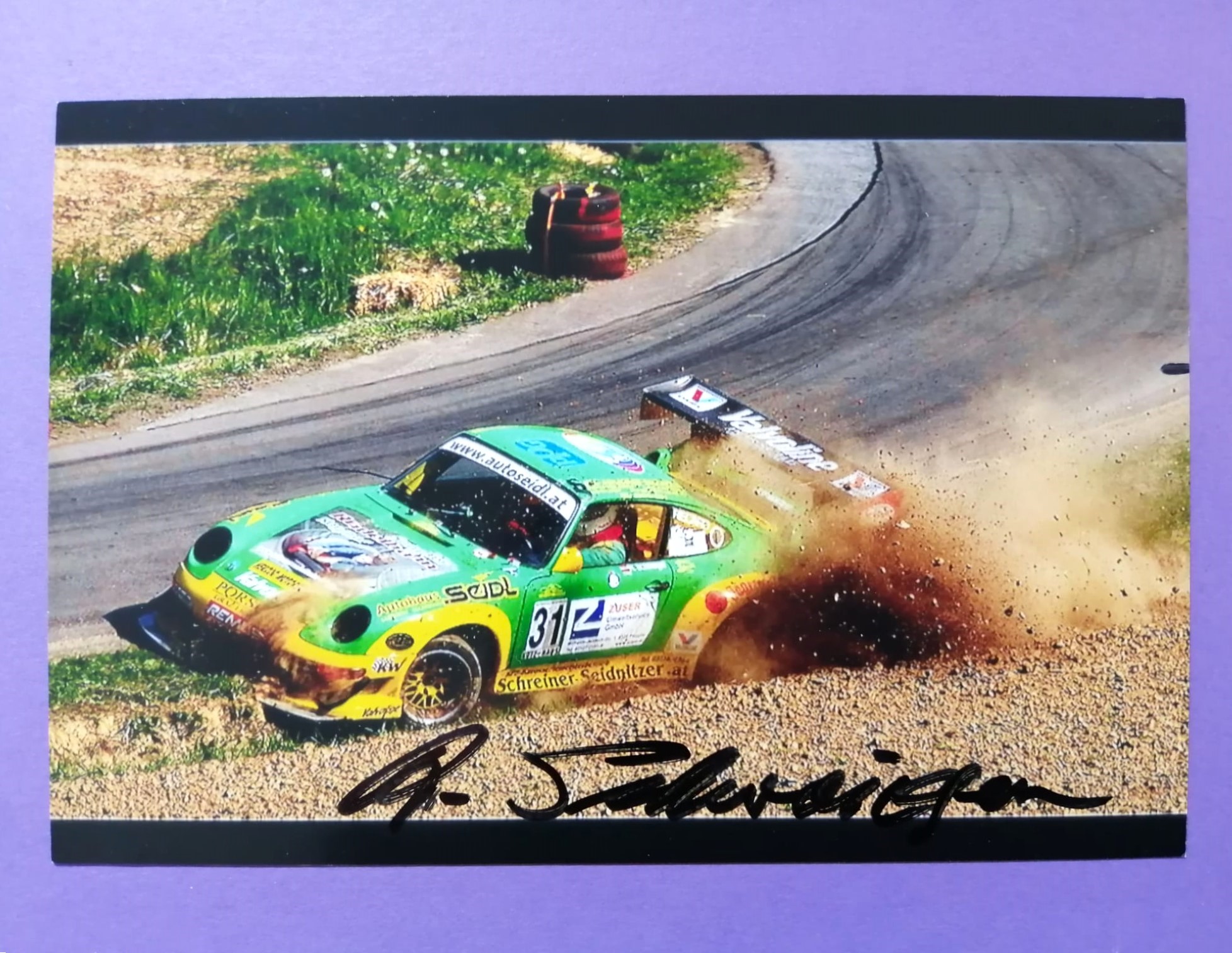 Original Autogramme, Rupert Schidaiser, Porsche 911 Biturbo, Bergrennen Österreich, Foto 10x15cm 