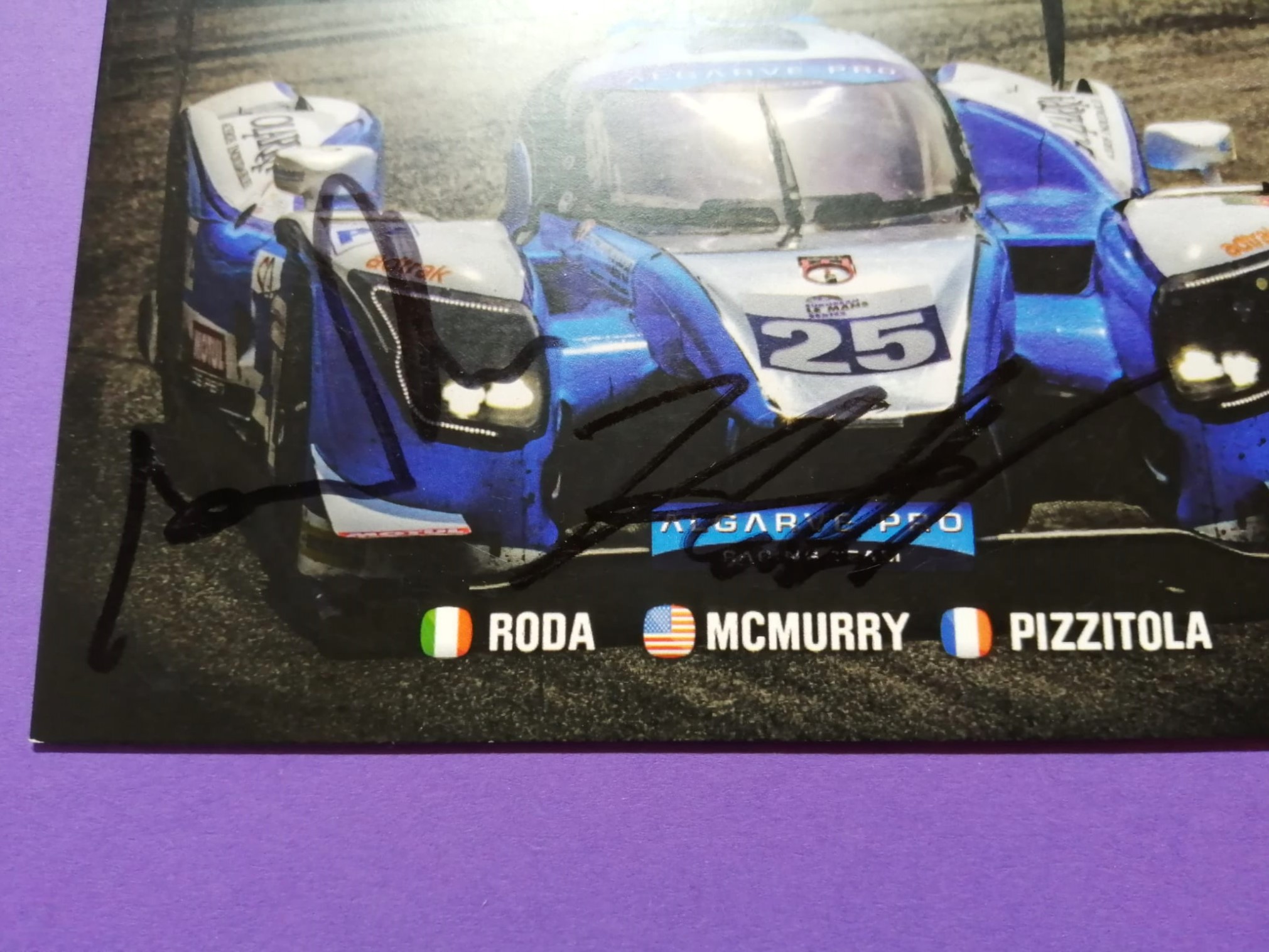 2 Original Autogramme, Andrea Roda, Matt McMurry, Ligier Gibson, Algarve Pro Racing, European LeMans Series 2017, Karte 10x15cm
