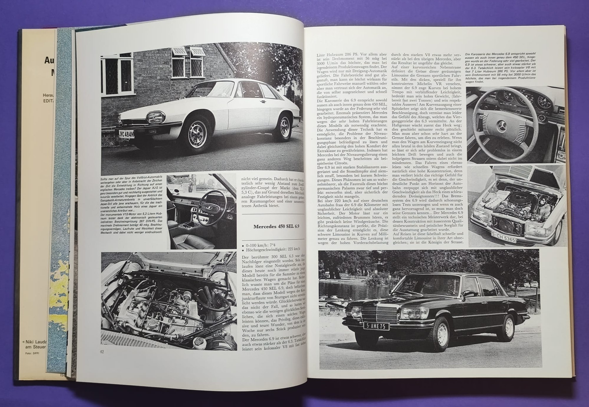 altes Buch, Auto Jahr 1975-1976, Nr. 23, Alfa, Lancia Stratos, Jaguar, Porsche, Rolls-Royce, .. Formel 1, 3, LeMans, Rallye,.. 6 Rad Tyrrell, Niki Lauda Ferrari, Hunt, McLaren, Lotus,..