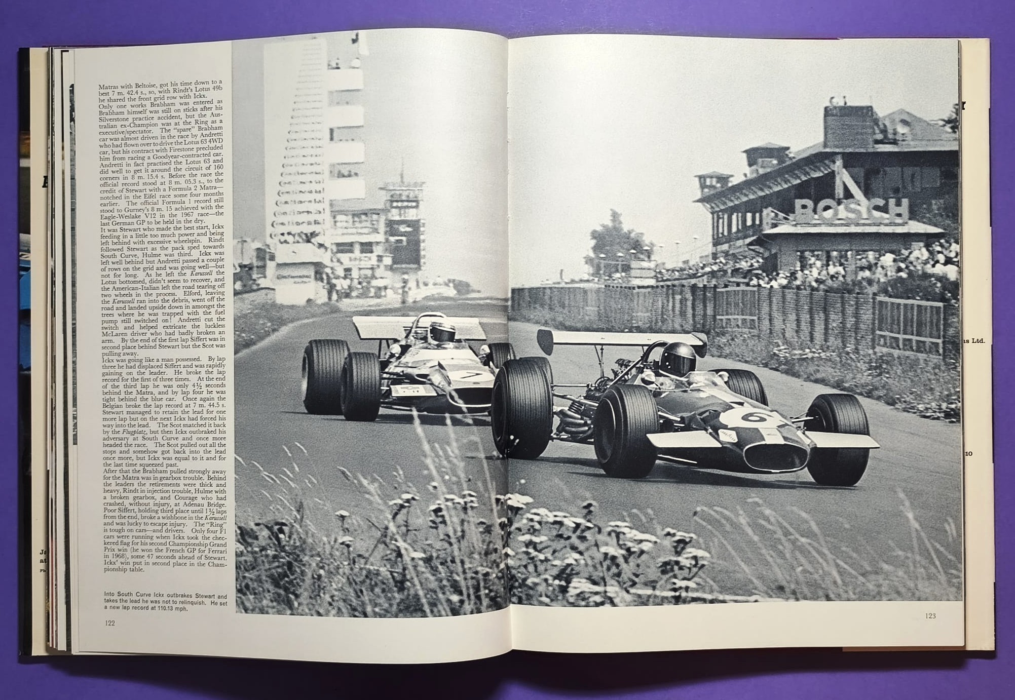 altes Buch, Automobile Year 1969-1970, Ford Capri, Opel Manta,.. Formel 1, LeMans, Rallye, Indy Car,.. Jochen Rindt, Hill, Ickx, Siffert, Stewart,.. Lotus, Ferrari, Porsche 917, Matra,.. ENGLISCH!