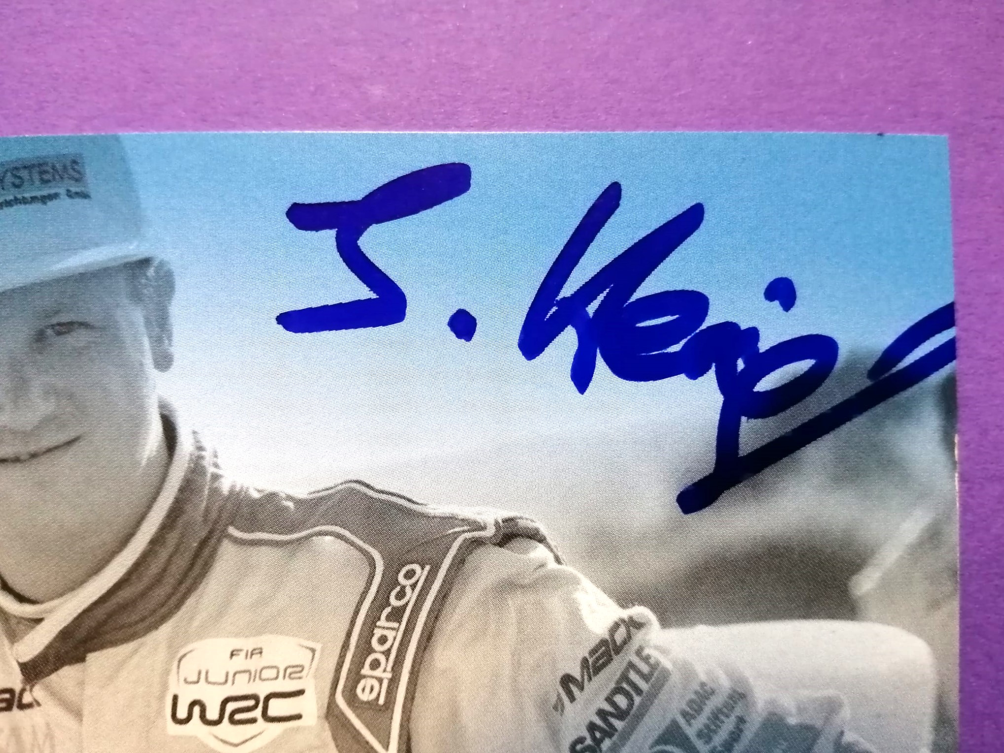 2 Original Autogramme, Jürgen Heigl, Ford Fiesta, WRC junior Rallye WM, Karte 9x21cm 