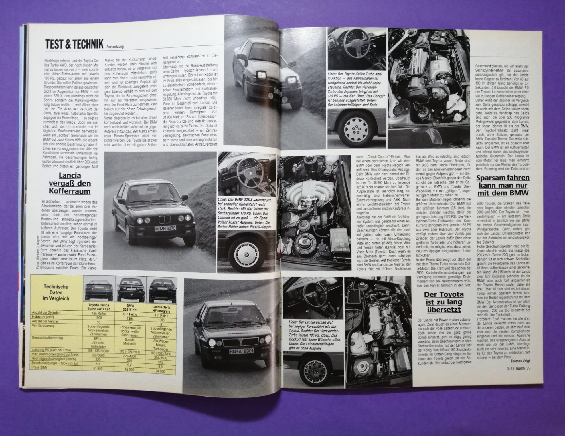 alte Zeitschrift, Magazin, Heft, Rallye Racing, Nr. 3, 3. Februar 1988, Vergleichstest BMW M3 E30, Lancia Delta Integrale, Ford Sierra Cosworth, Martini Lancia Rallye, Röhrl, Stuck, Audi,..