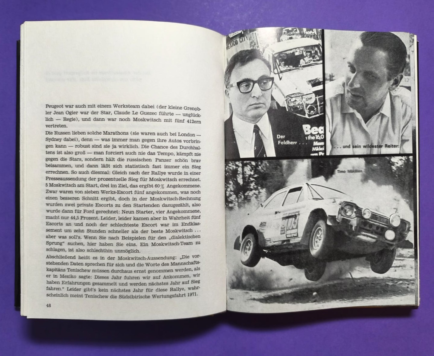  altes Buch, Das heiße Lenkrad, Die  besten Rallye-Stories aus vier Kontinenten 1971, Ford, Saab, Porsche,..