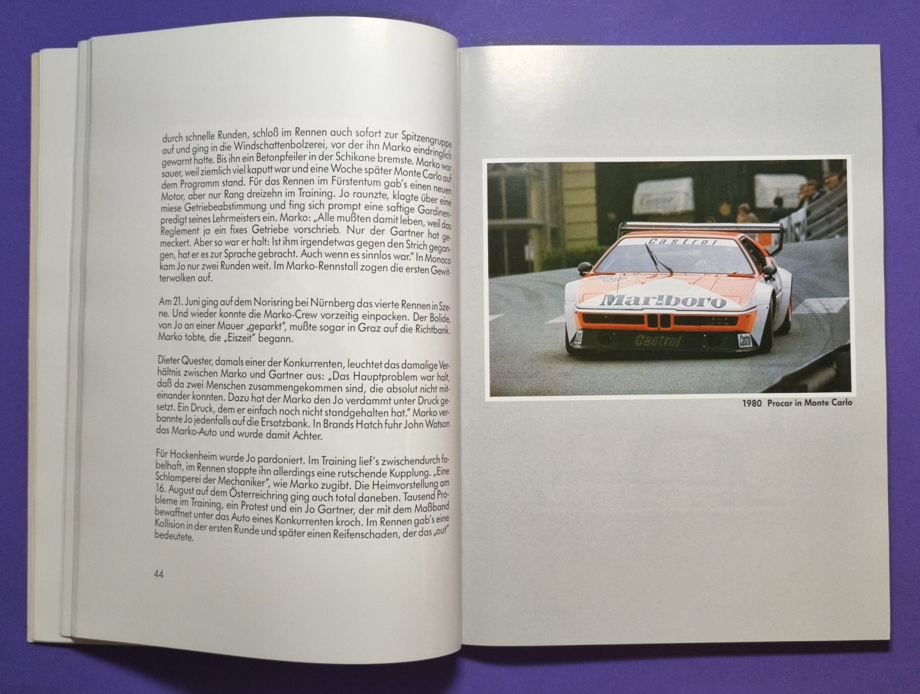 RARITÄT! altes seltenes Buch, Jo Gartner - Ein Leben fürs Rennfahren, Formel 1 Osella, Formel 2, 24h LeMans, USA, BMW M1, Porsche,..
