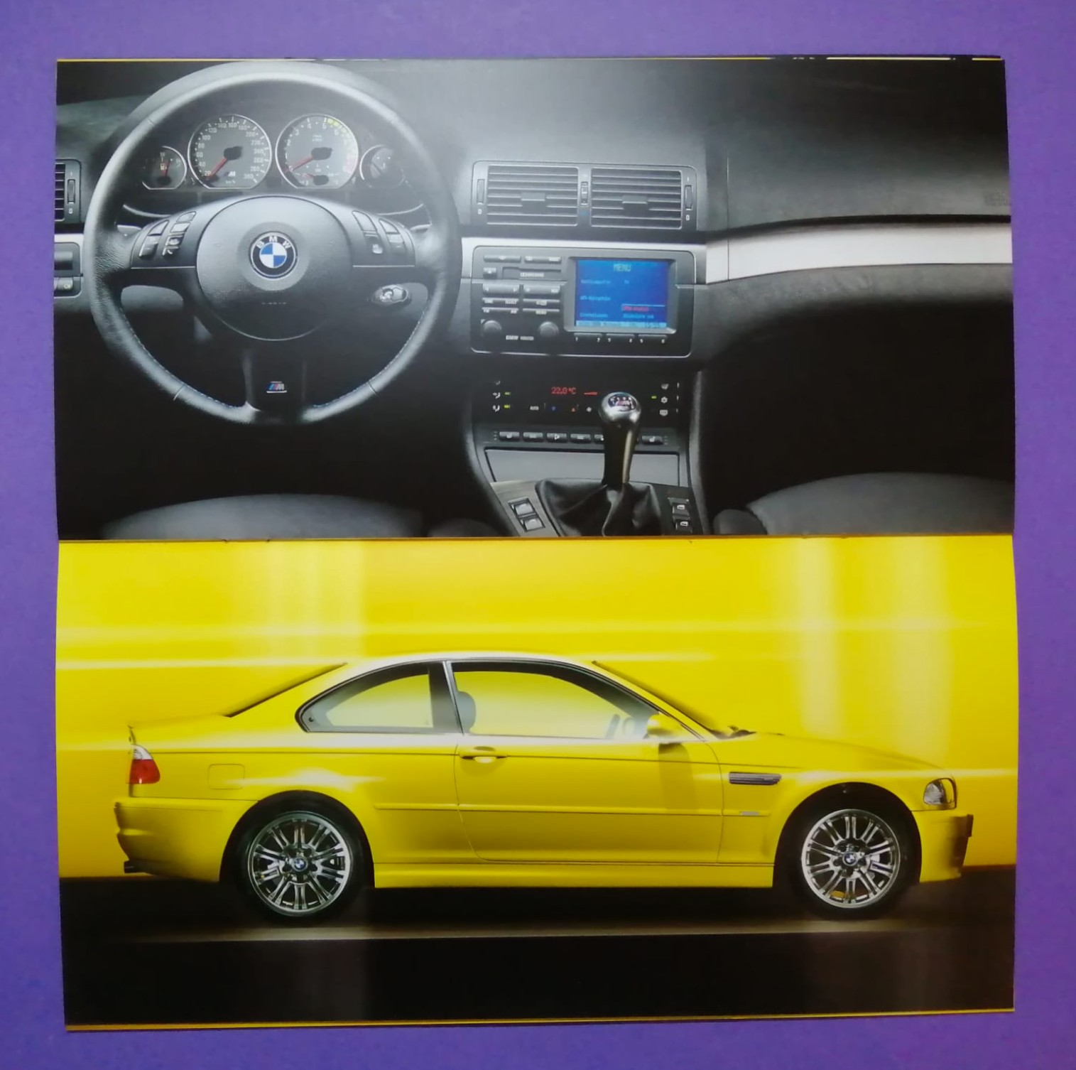 altes Original Autoprospekt, BMW M3 E46, aus dem Jahr 2000