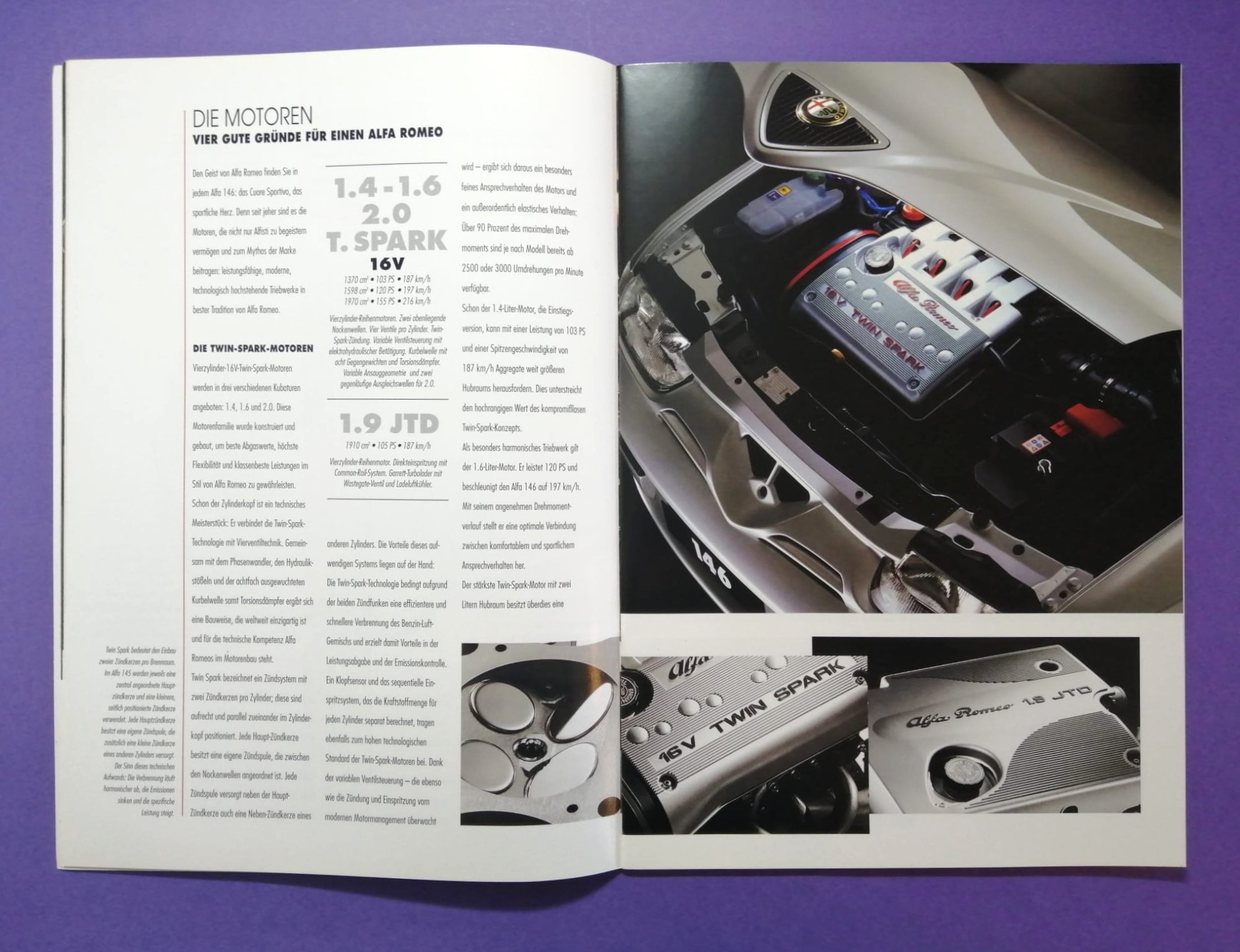 altes Original Autoprospekt, Alfa-Romeo 146,... aus dem Jahr 1999