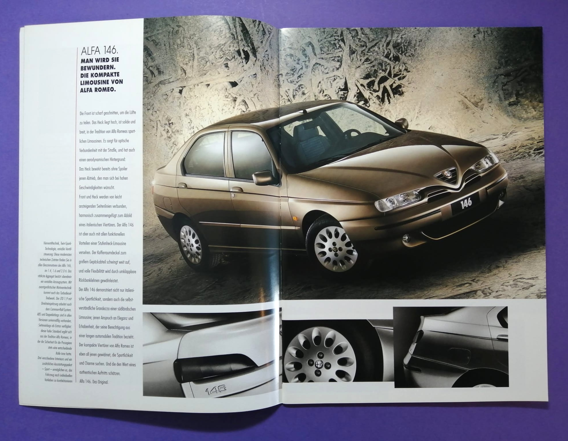 altes Original Autoprospekt, Alfa-Romeo 146,... aus dem Jahr 1999