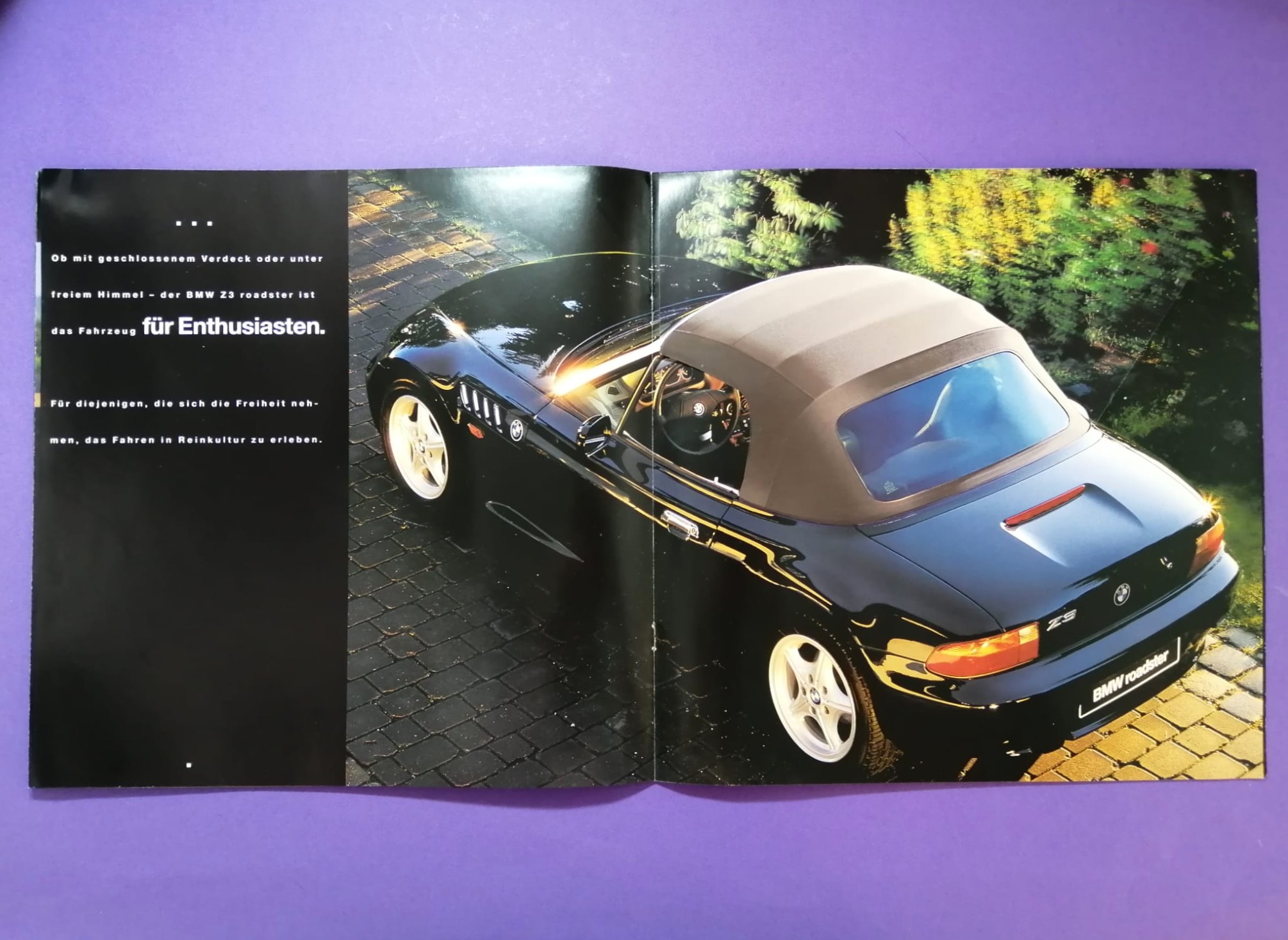 RARITÄT! altes großes Original Autoprospekt, BMW Z3 Roadster Cabrio, aus dem Jahr 1995, James Bond 007 Golden Eye, Pierce Brosnan