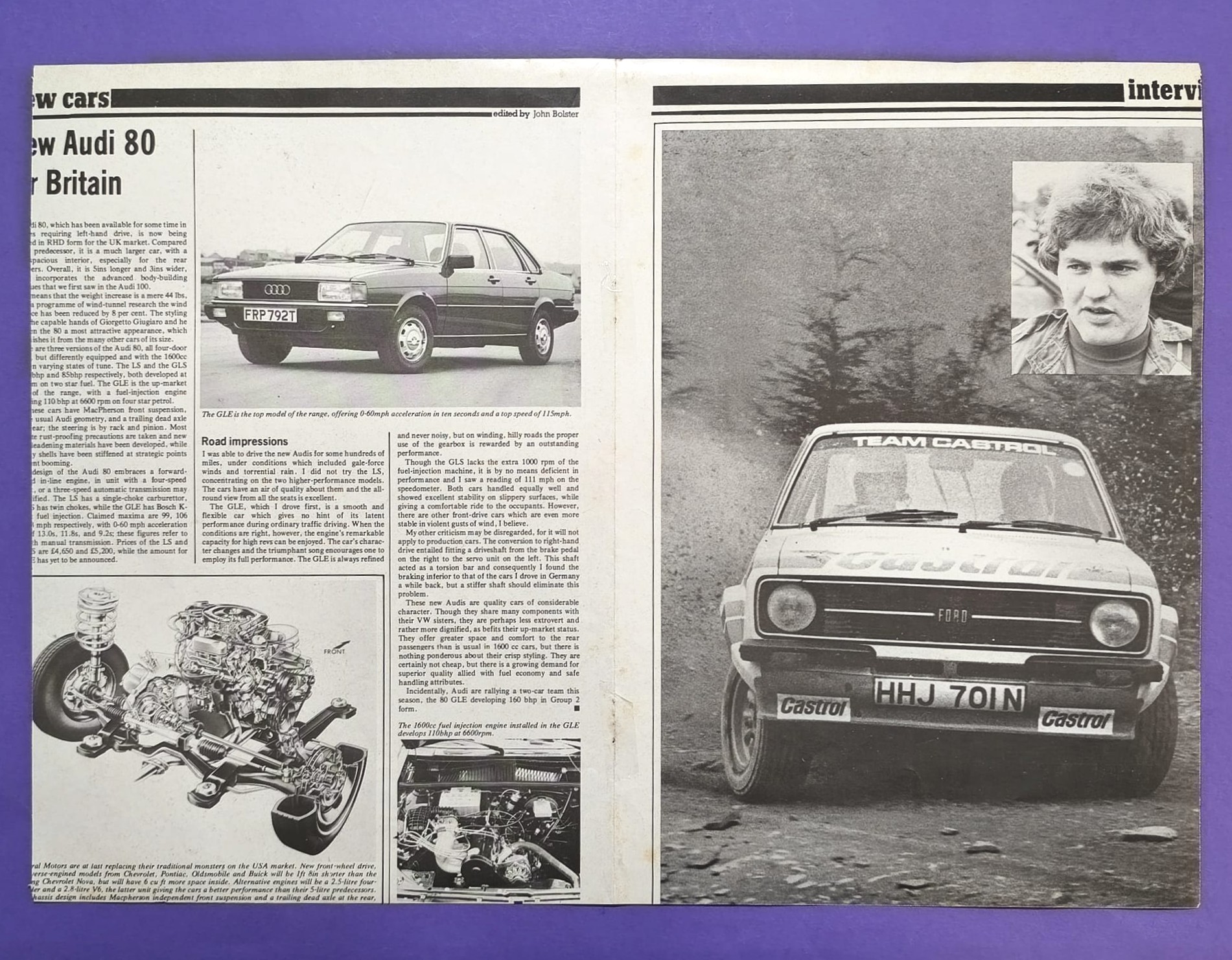 altes Poster Ford Escort Rallye, Yokohama Reifen, 30x42cm