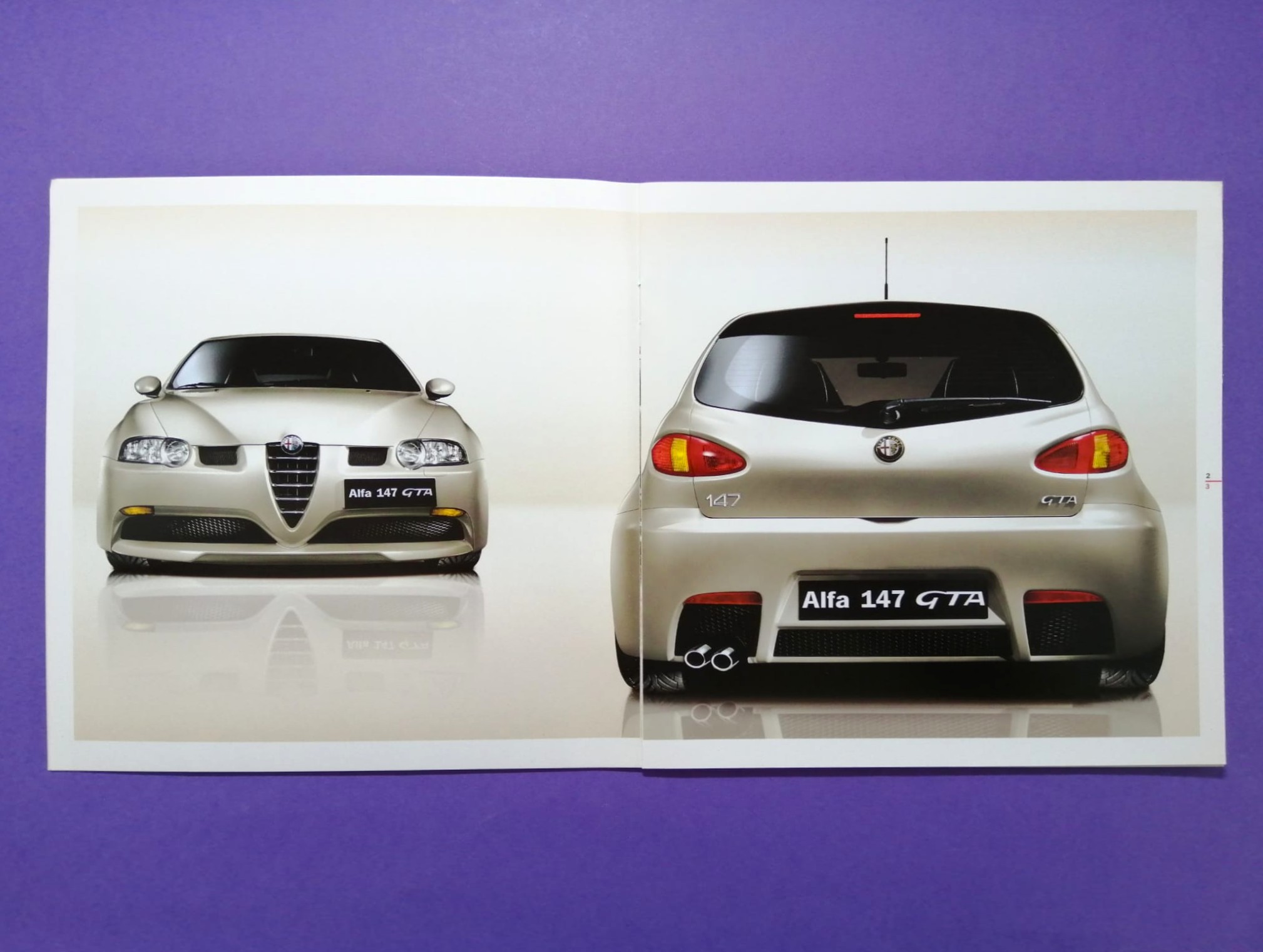 altes Original Autoprospekt, Alfa-Romeo 147 GTA, V6, 250PS, Topmodell, aus den 2000er Jahren