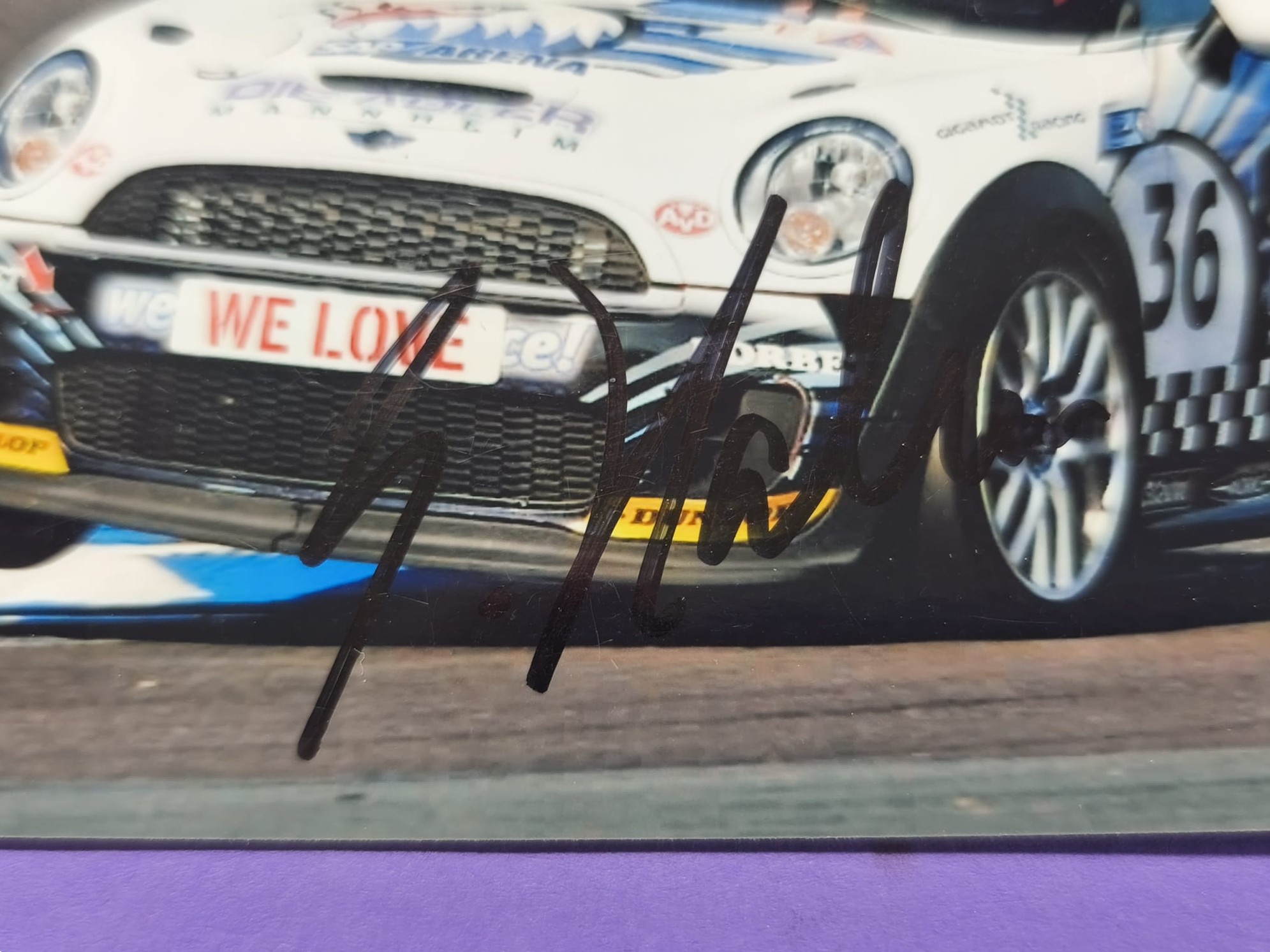 4 Original Autogramme, Victoria Froß, Stephanie Halm, Frederik Lestrup, Jürgen Schmarl, MINI Cooper Works Challenge Trophy