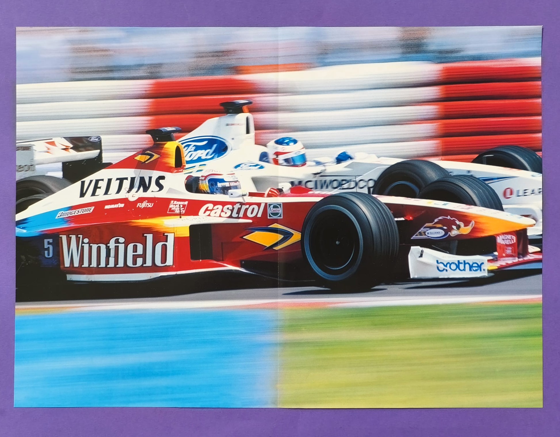 altes Poster, Alessandro Zanardi, Williams, Rubens Barrichello, Stewart Ford, Formel 1 Grand Prix 1999, 29x40cm