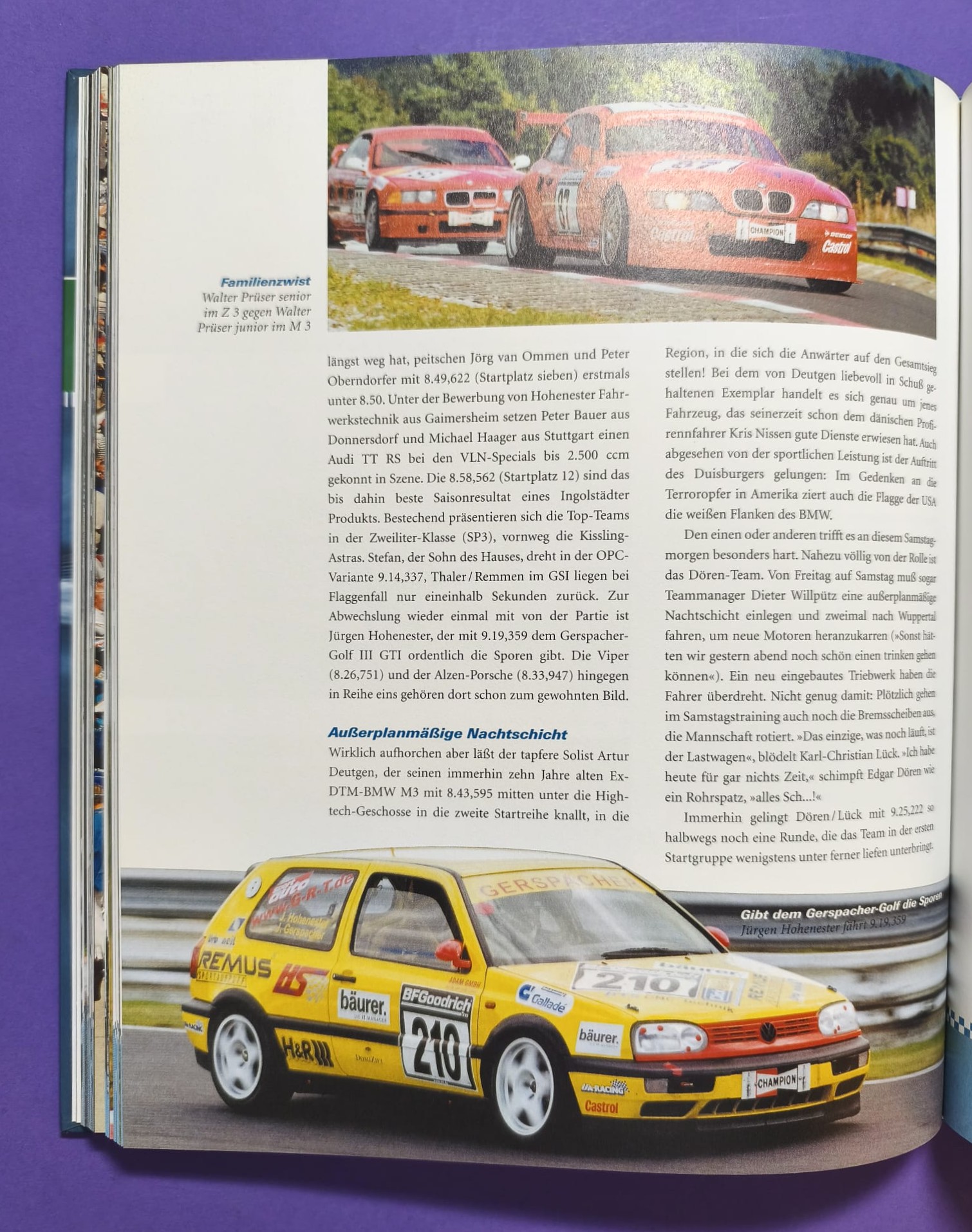 altes Neuwertiges Buch, Grüne Hölle 2001, 24h Nürburgring Nordschleife,.. BMW E36, E30, Opel Astra, Mitsubishi Evo,...