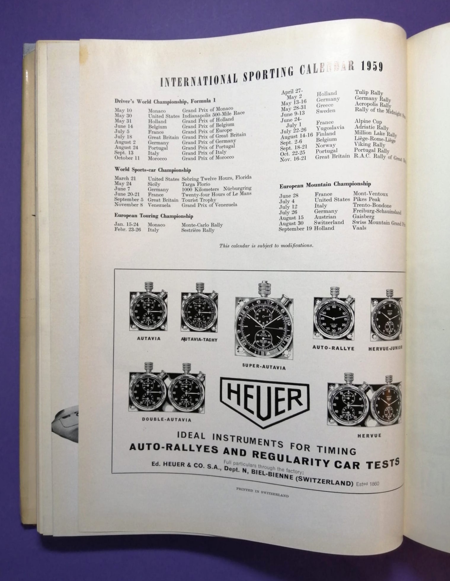 RARITÄT! sehr altes Buch, Automobile Year 1958-1959 Nr.6, Borgward, Porsche Spider,.. Formel 1, LeMans, Targa Florio,.. Brooks, Hailwood, Surtess,.. Aston Martin DBR1/300,.. ENGLISCH!