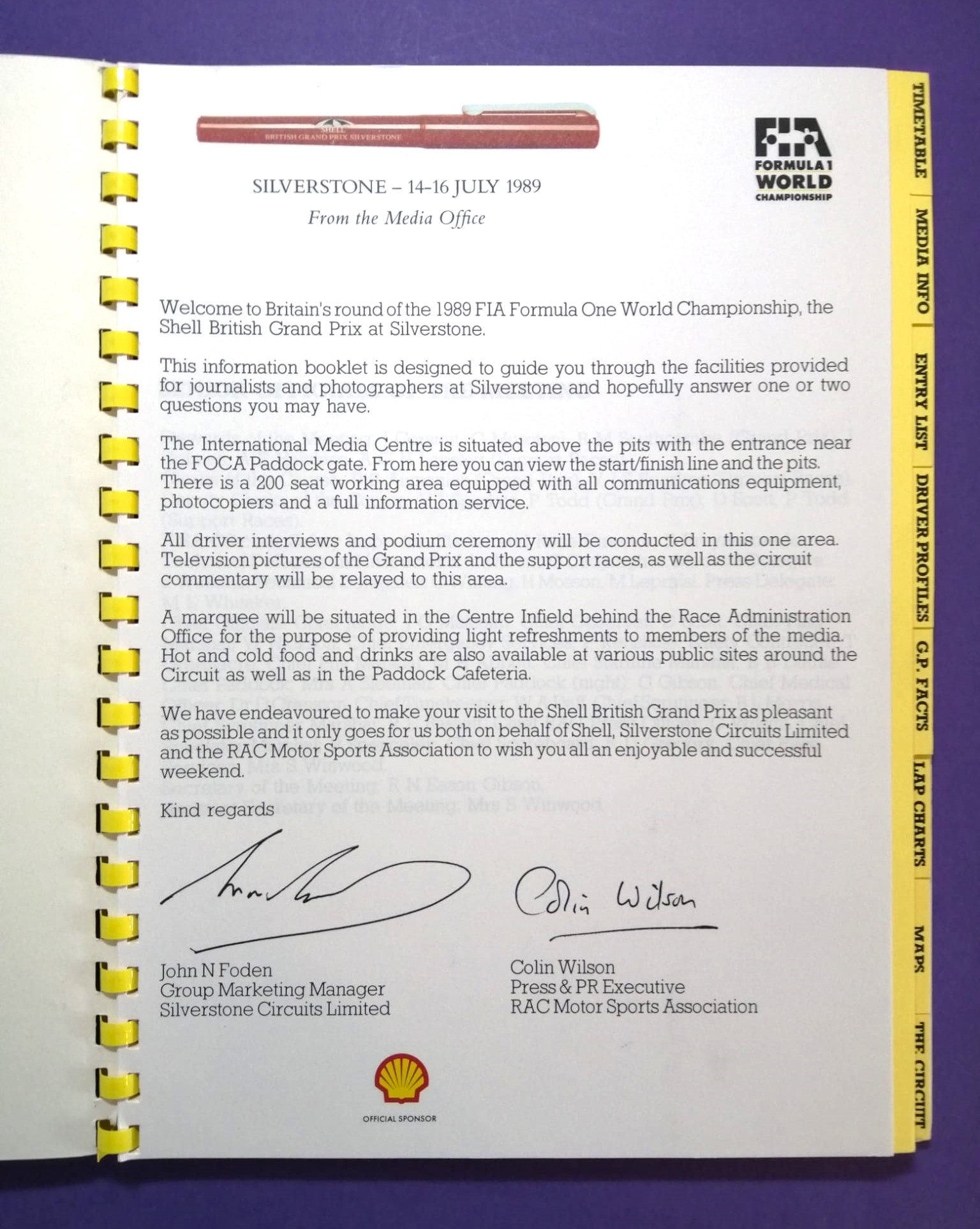 alte Original Pressemappe, Formel 1 Grand Prix Groß Britanien Silverstone 1989, ONYX, Ayrton Senna,.. 