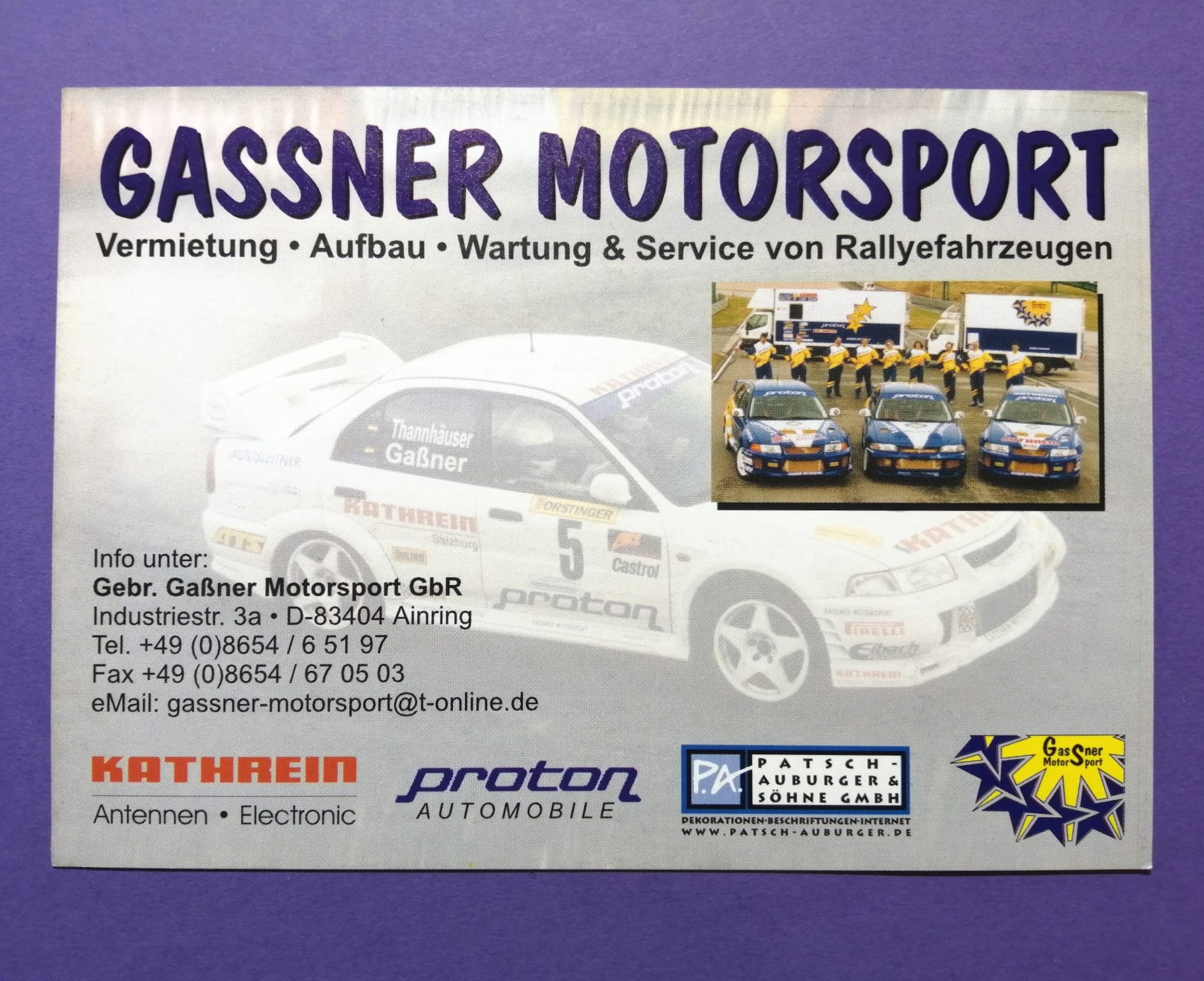 2 Original Autogramme, Hermann Gaßner, Karin Thannhäuser, Mitsubishi Lancer Evo, Rallye Österreich 2000, Karte 10x15cm
