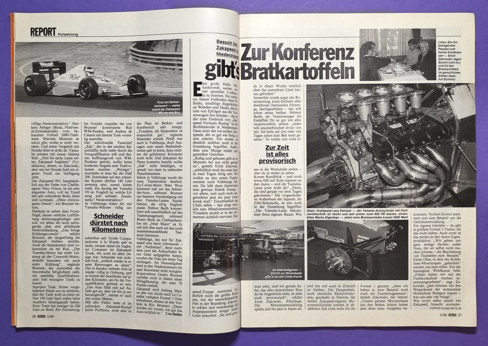 alte Zeitschrift Magazin Heft, Rallye Racing, 1. März 1989, Test Alpina B10 (BMW 3er E30), Audi 90 Quattro GTO, Zakspeed Formel 1, Opel Kadett E GSI, Rallye Nachwuchs Fahrerinnen