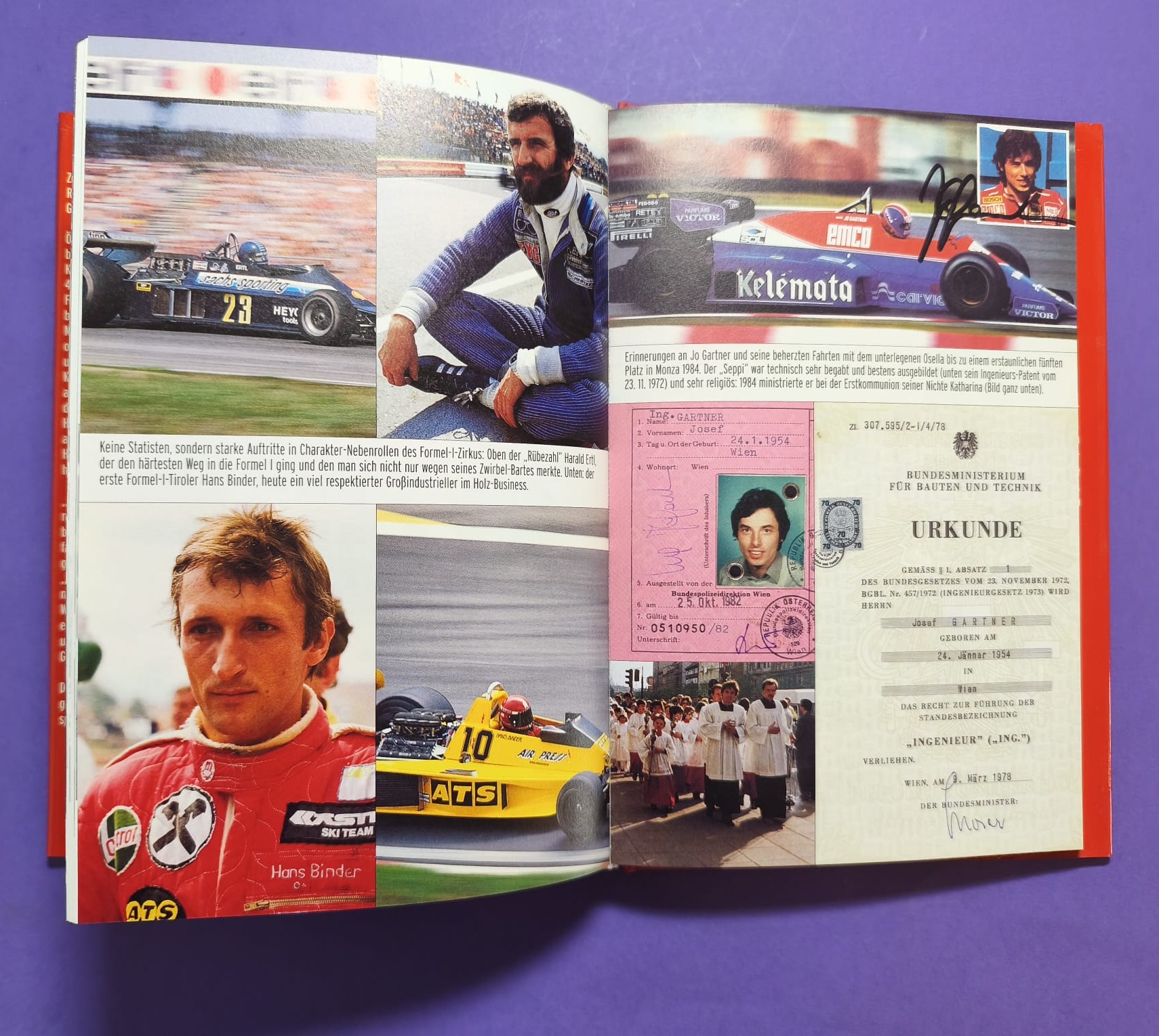 altes Buch, Unsere Champions 1900 bis 2003, Rindt, Lauda, Gartner, Berger, Ratzenberger, Hollaus,... Formel 1, LeMans, Motorsport