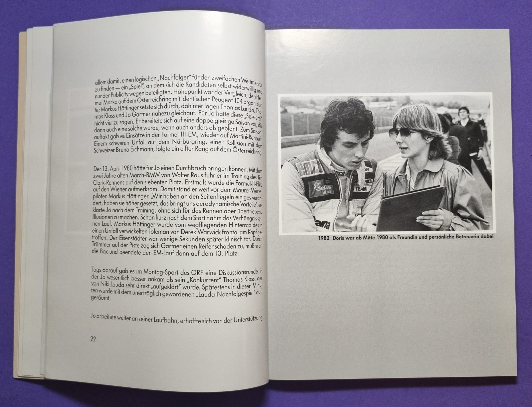 RARITÄT! altes seltenes Buch, Jo Gartner - Ein Leben fürs Rennfahren, Formel 1 Osella, Formel 2, 24h LeMans, USA, BMW M1, Porsche,..