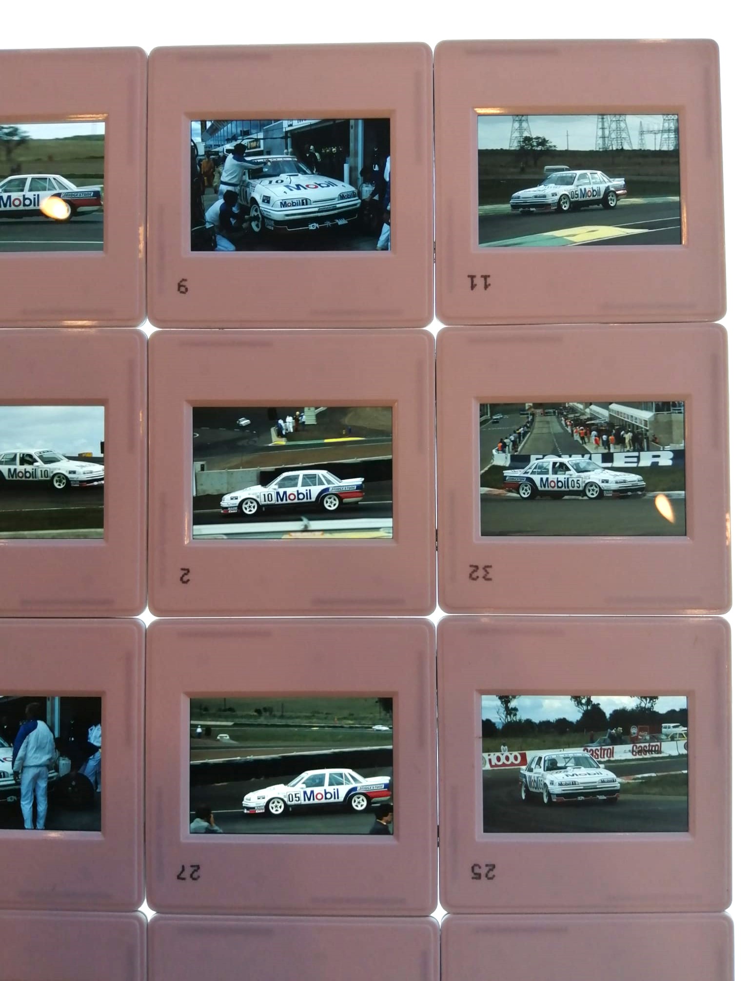 RARITÄT! 16 Stück alte Presse Foto DIAs, Brooks, Crompton, McLeod, Parsons, HDT Holden Opel Vauxhall Commodore, Tourenwagen WM Australien Calder 1987, 5x5cm