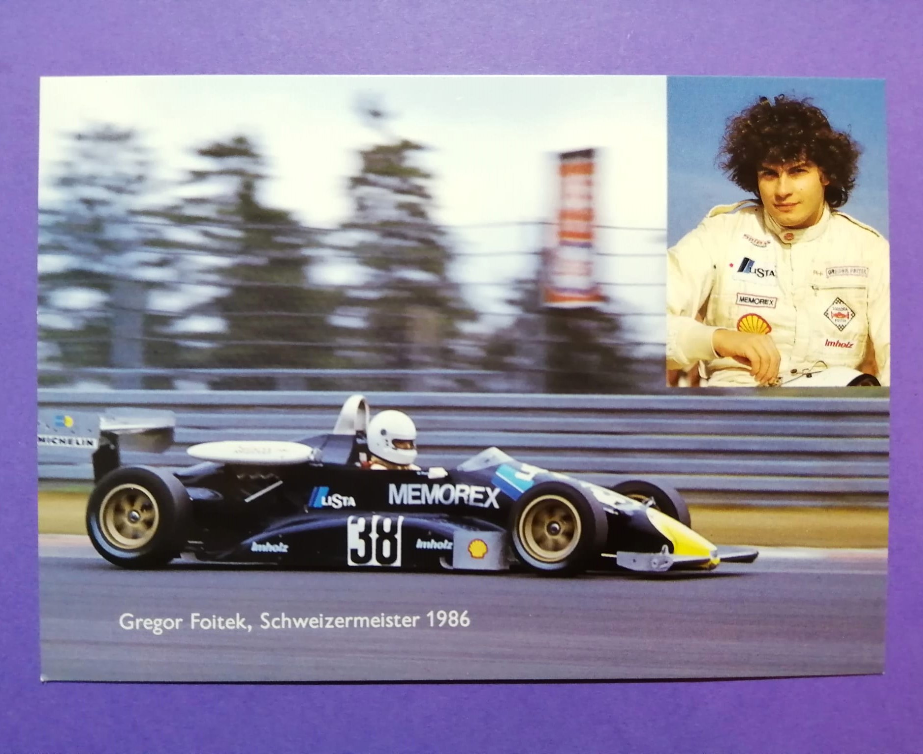 RARITÄT! alte Autogrammkarte, Gregor Foitek, Schweizer Formel 3 Meister 1986, Formel 1 Fahrer 1989, 1990, 10x15cm