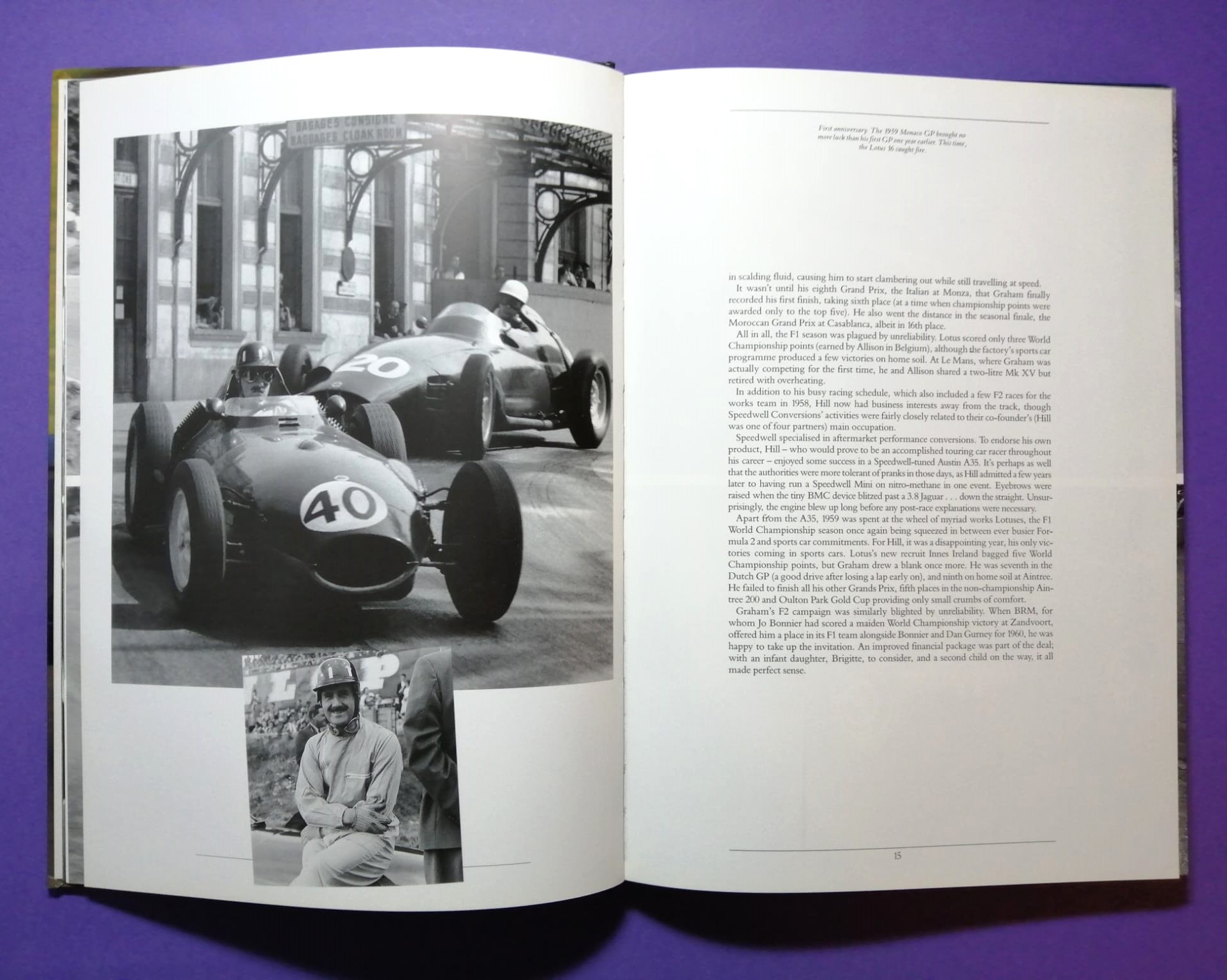 altes Buch, Graham Hill, Formel 1 Grand Prix Weltmeister, BRM, Lotus,.. Englisch!