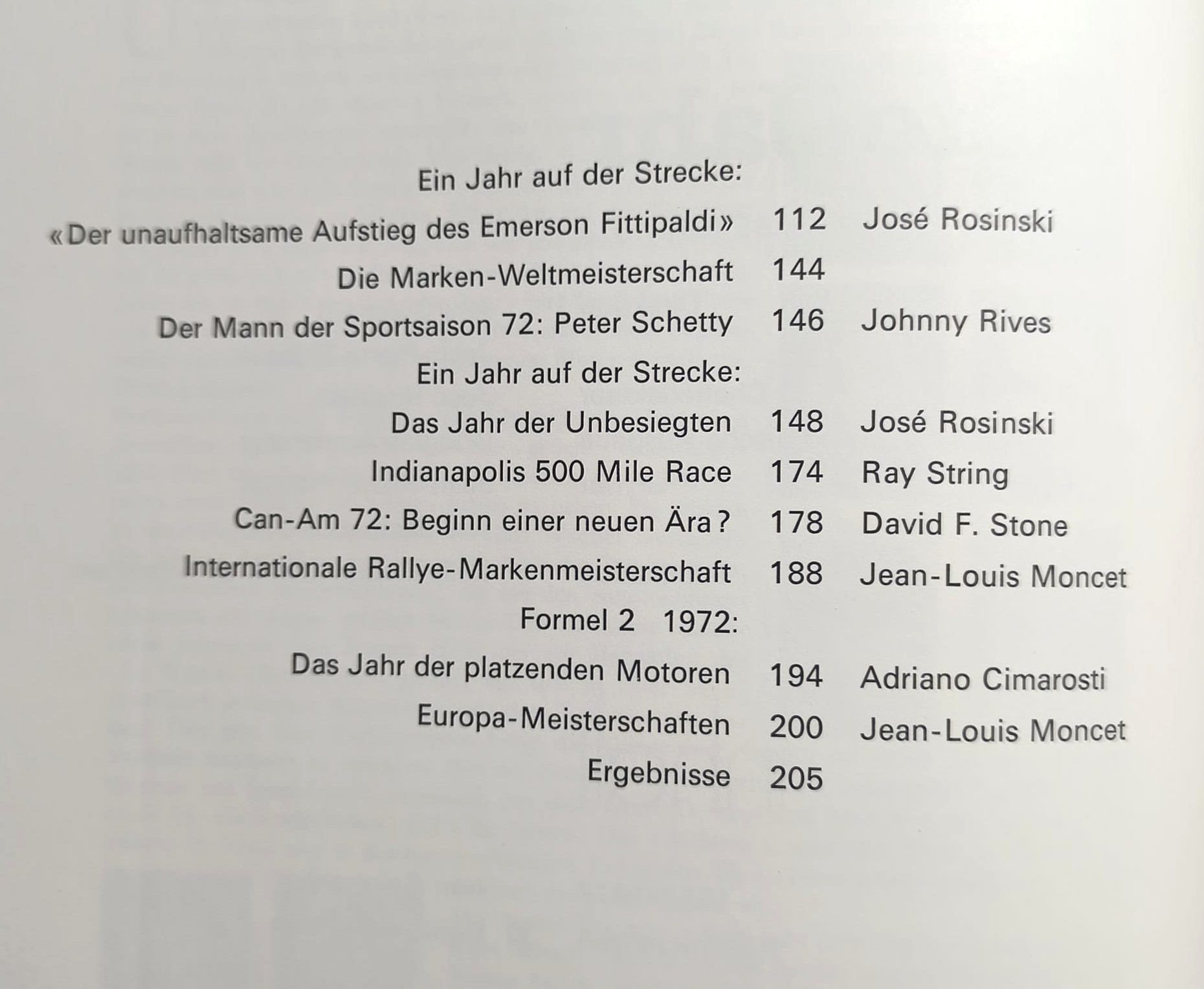 altes Buch, Auto Jahr 1972-1973, Nr. 20, Alfa GTAm, BMW, Citroen, Lotus, Ferrari, Maserati, Porsche 917,.. Formel 1, 2, LeMans, Rallye, Indy Car, Targa Florio,.. Cevert, Stewart, Peterson, Lauda,..
